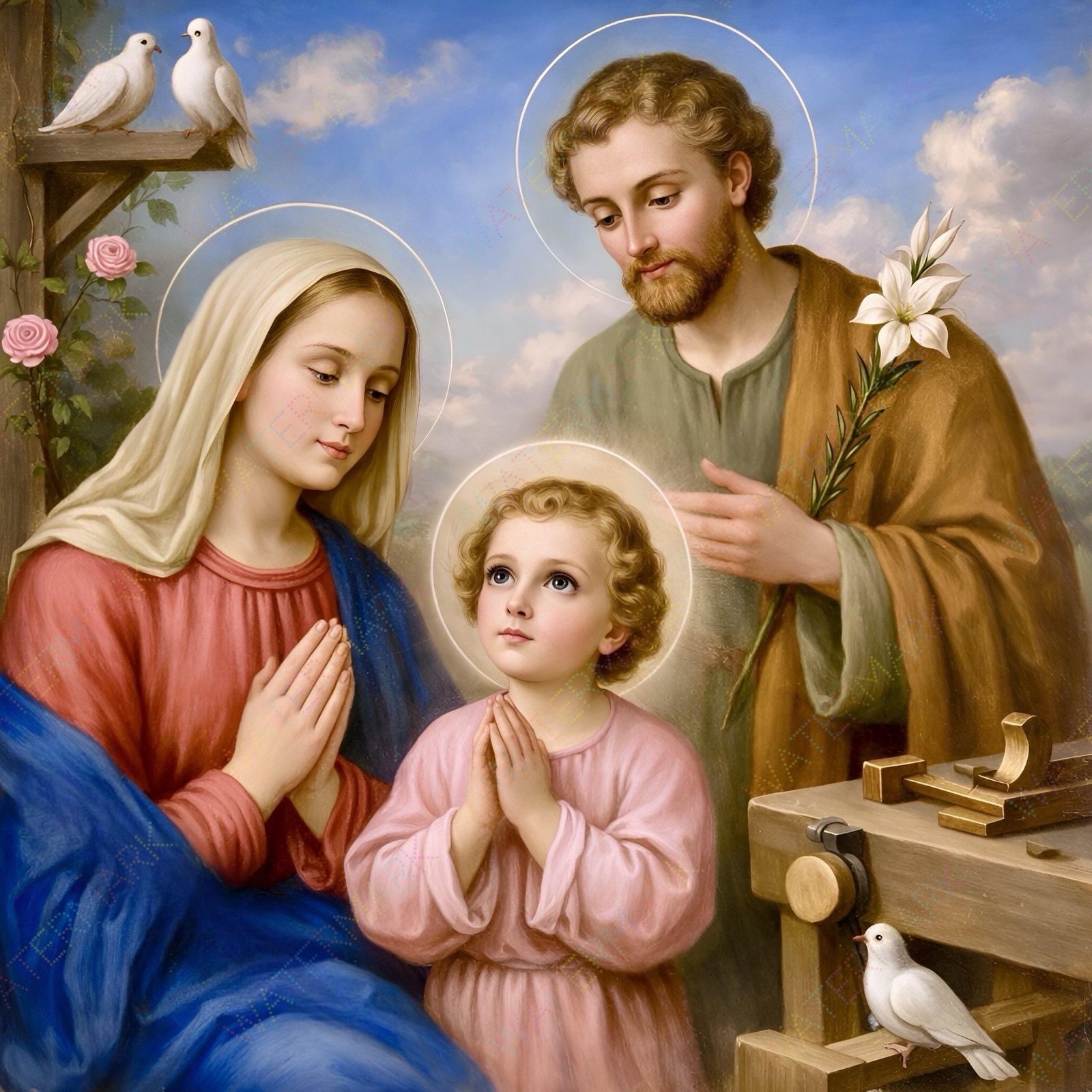 The Holy Family Canvas, Jesus Picture, Blessed Virgin Mary, Child Jesus, Saint Joseph