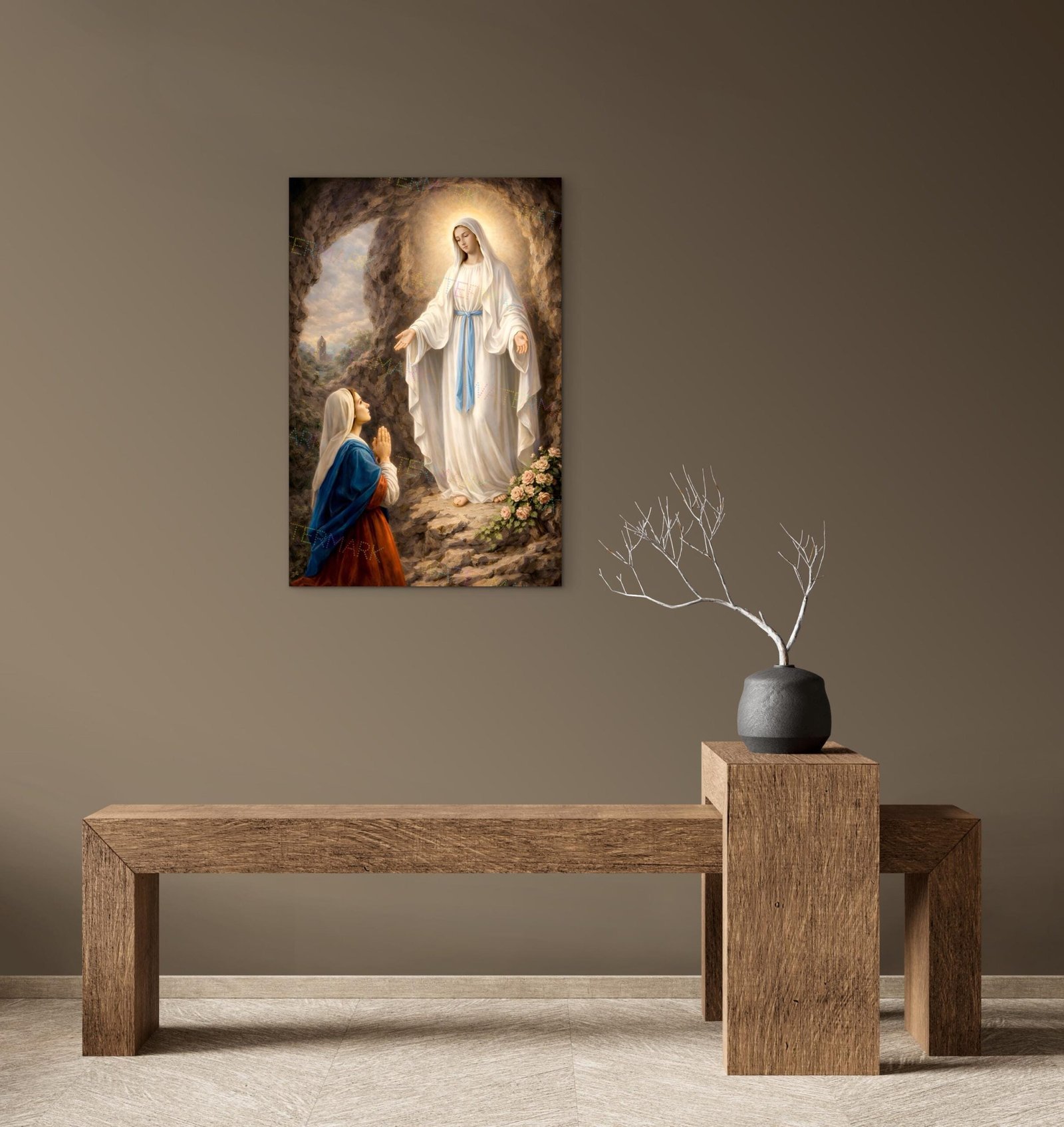 Our Lady of Lourdes | Apparition to St. Bernadette | Picture on Canvas | Artwork - Image 6