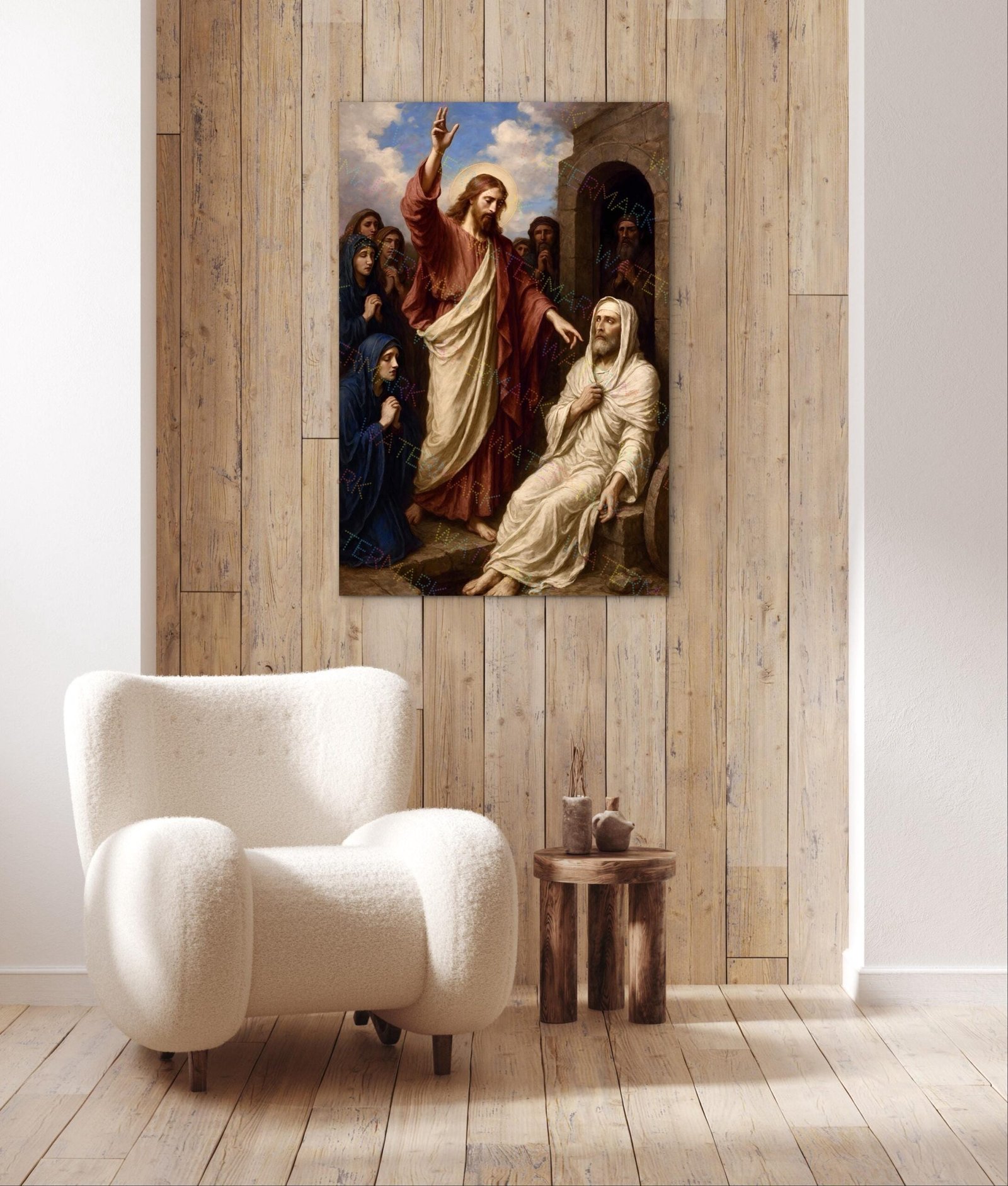 Jesus Raises Lazarus Digital Download | Biblical Miracle Printable Art | Christian Wall Decor | Scripture Artwork