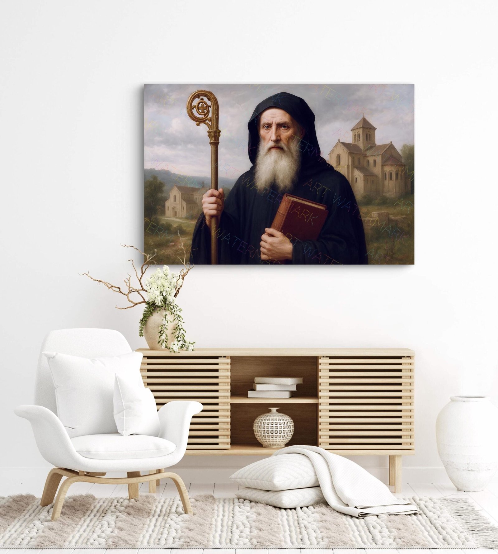 Saint Benedict Canvas Art | Catholic Patron Saint & Benedictine Wall Art - Image 6