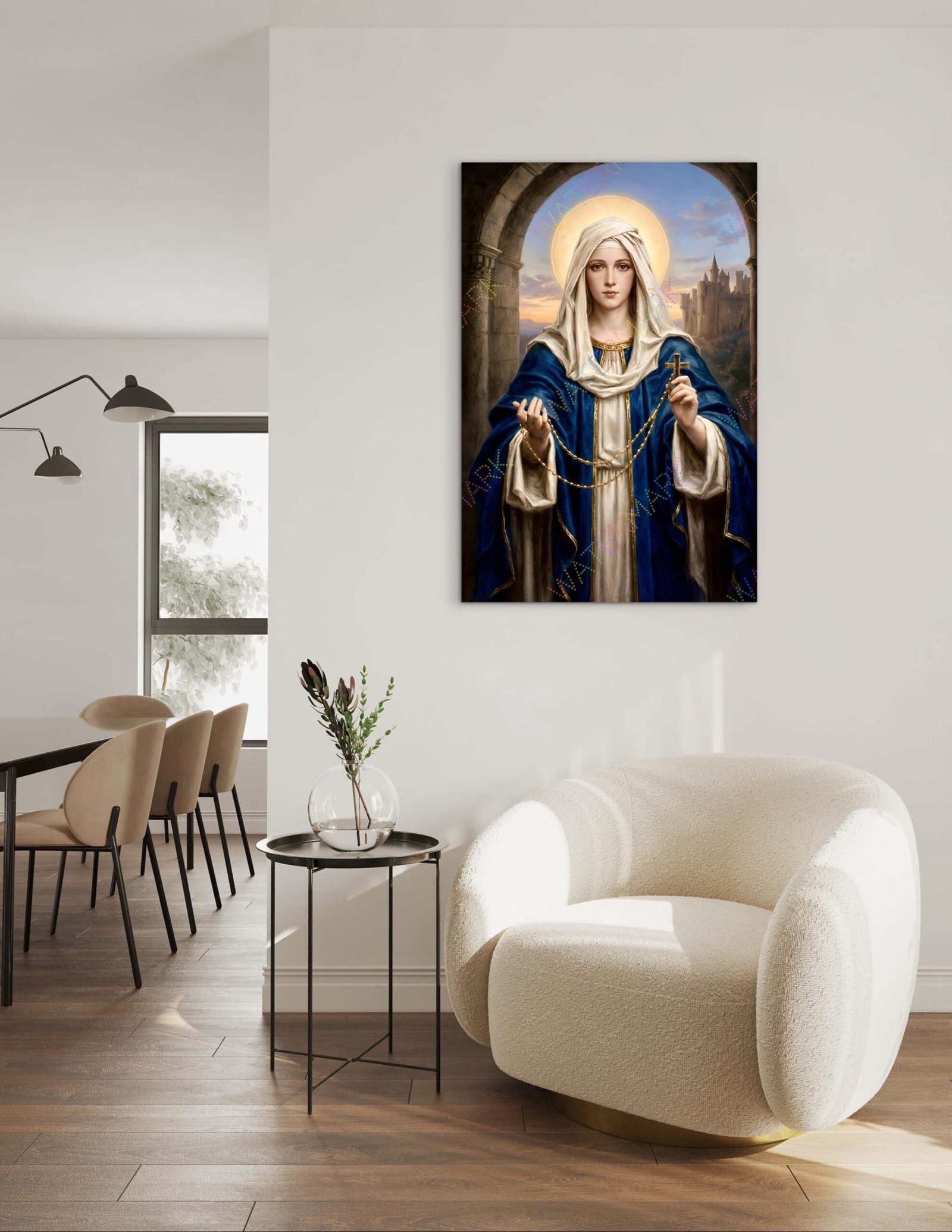 Our Lady of the Rosary Canvas: Catholic Wall Art - Image 3
