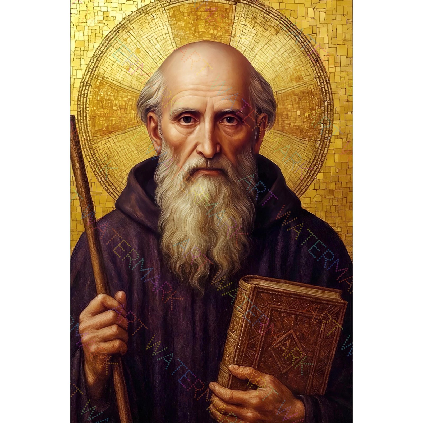 St. Benedict Canvas Wall Art: Catholic Patron Saint Gift