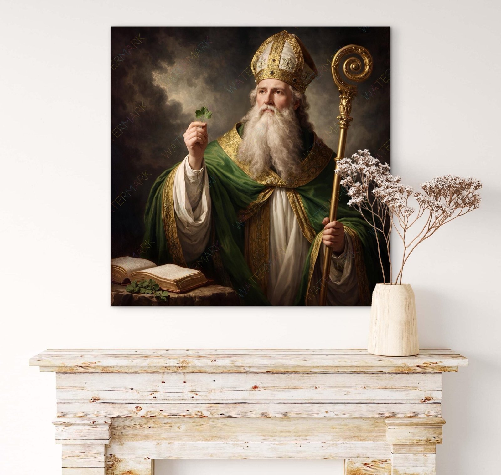Saint Patrick Canvas Art | Patron Saint of Ireland Wall Artwork (Ready to Hang) - Image 2