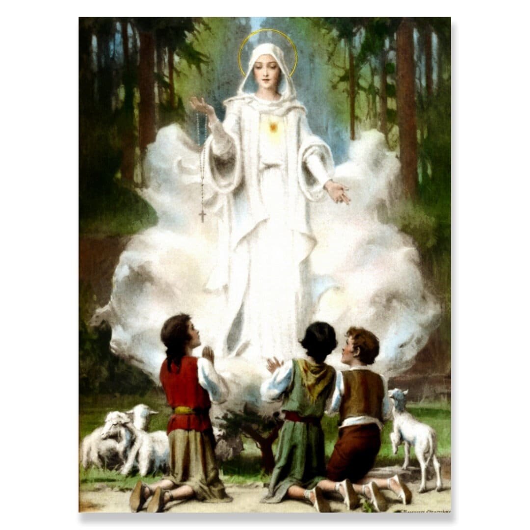 Our Lady of Fatima Canvas Art: Catholic Painting, Blessed Virgin Mary