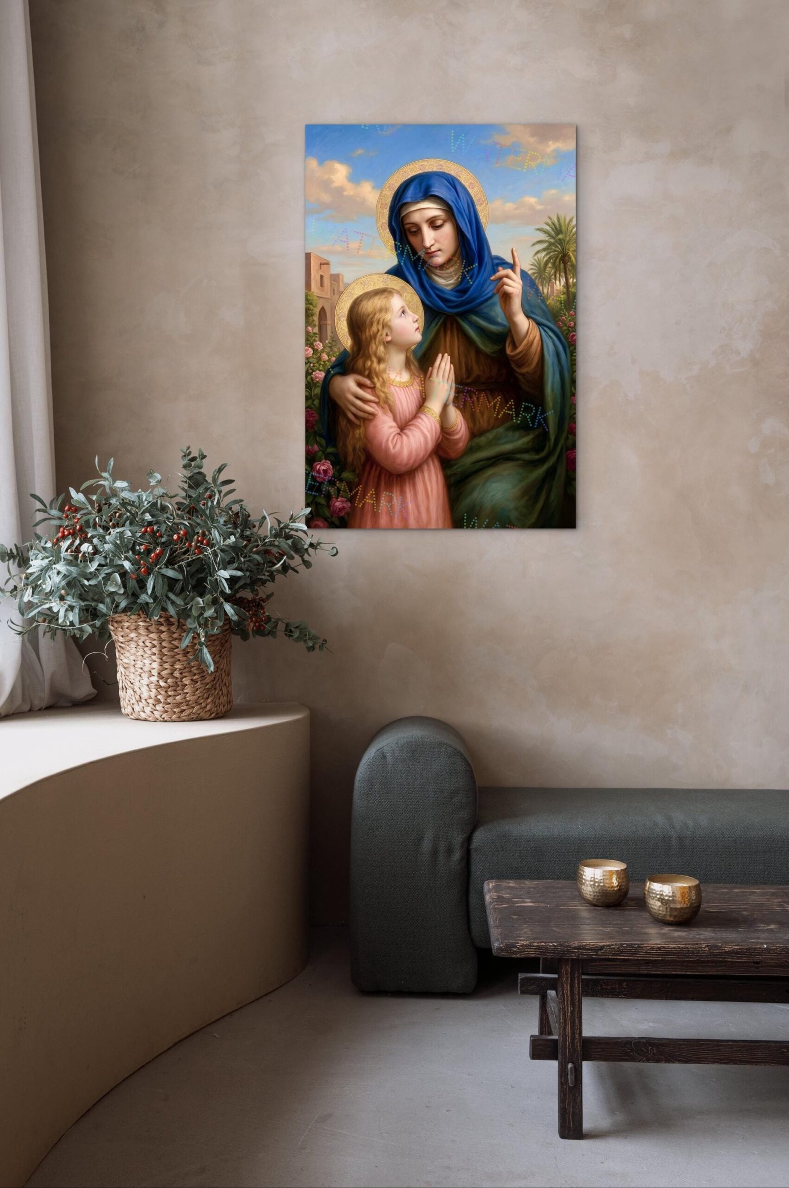 St. Anne and Child Mary Canvas: Catholic Wall Art - Image 8