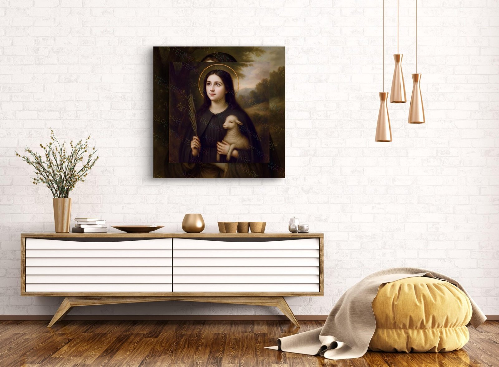 St. Agnes Digital Art | Catholic Saint Printable | Religious Wall Decor - Image 4