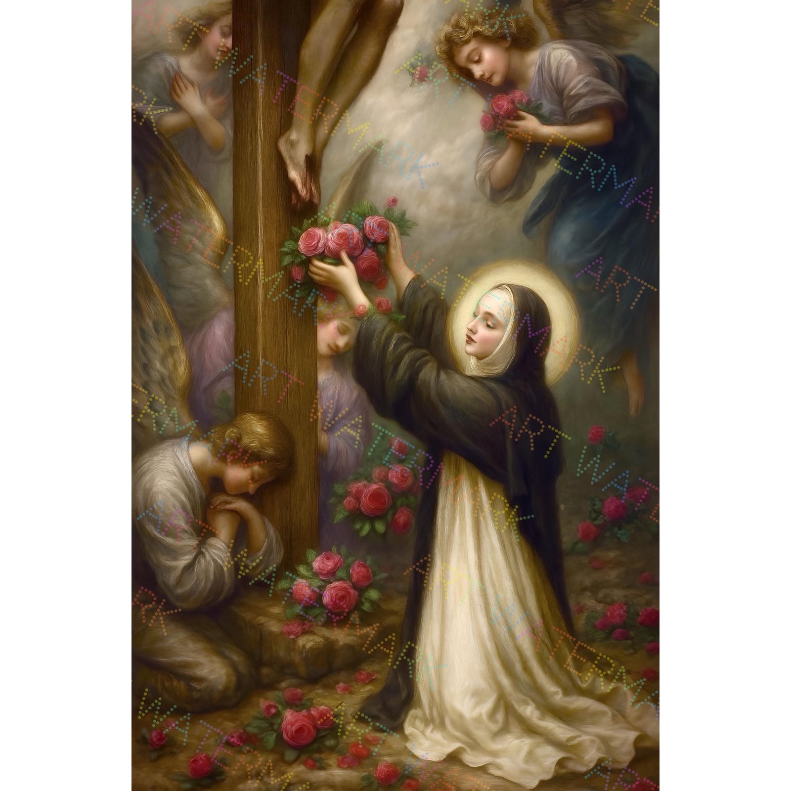 St. Theresa of Lisieux Canvas Art Print: Roses, Saint of the Little Flower