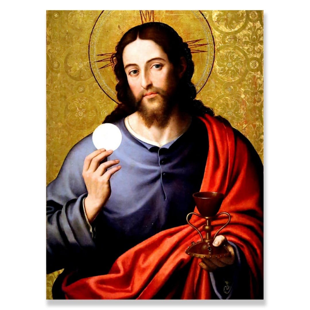 Jesus in Holy Eucharist Canvas Art: Holy Communion, Sacrament of Love
