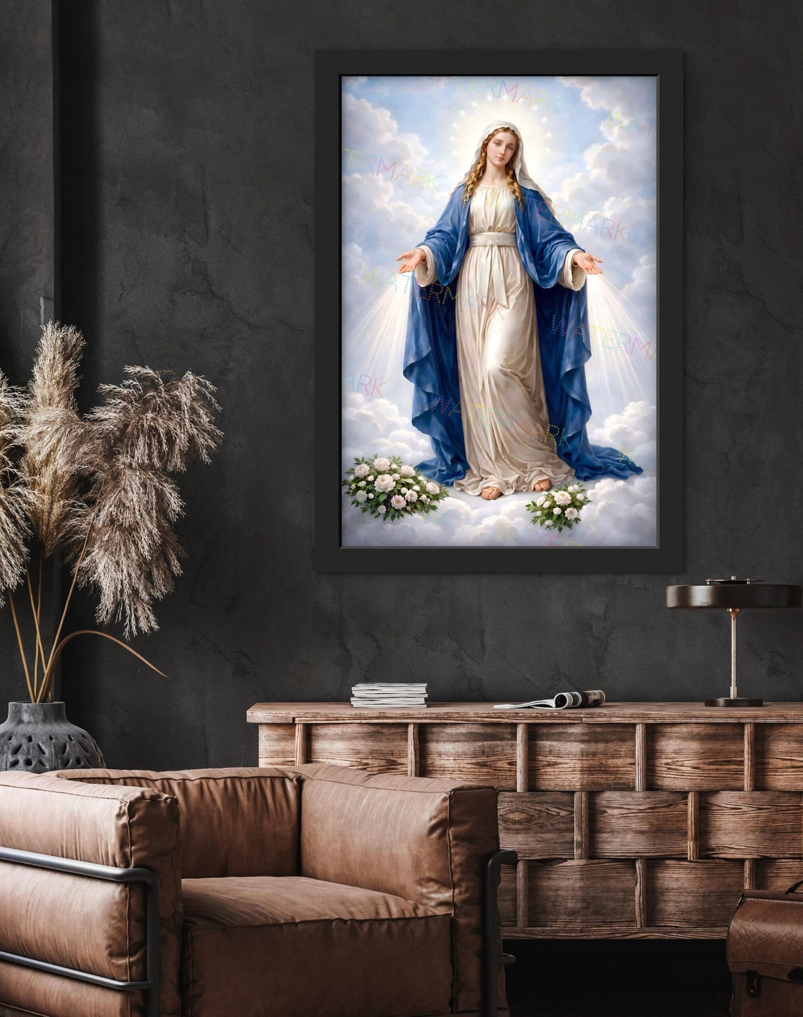 Our Lady of Grace Framed Canvas | Virgin Mary Catholic Wall Art - Image 3