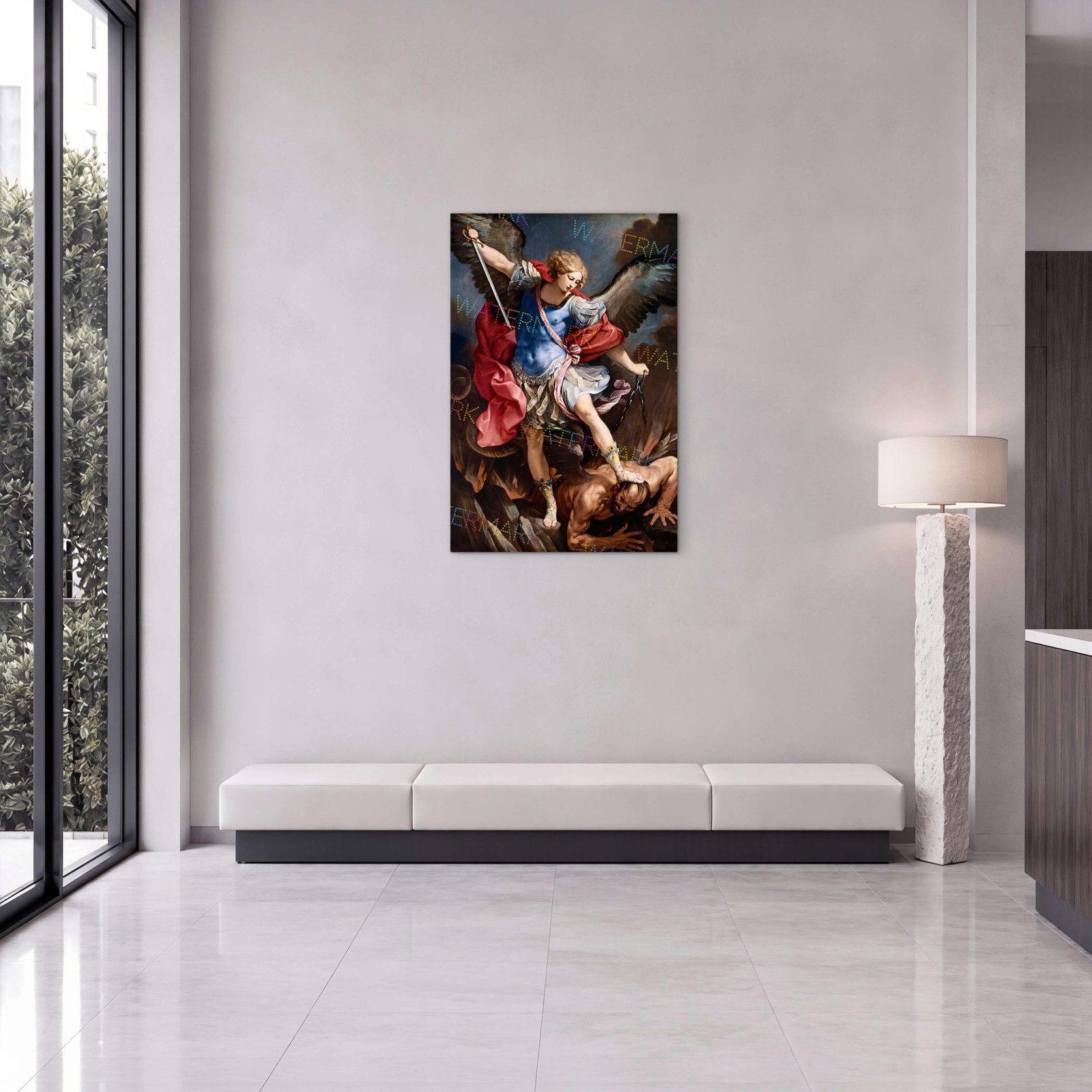 St. Michael Defeating Satan | Guido Reni Catholic Canvas Art - Image 4