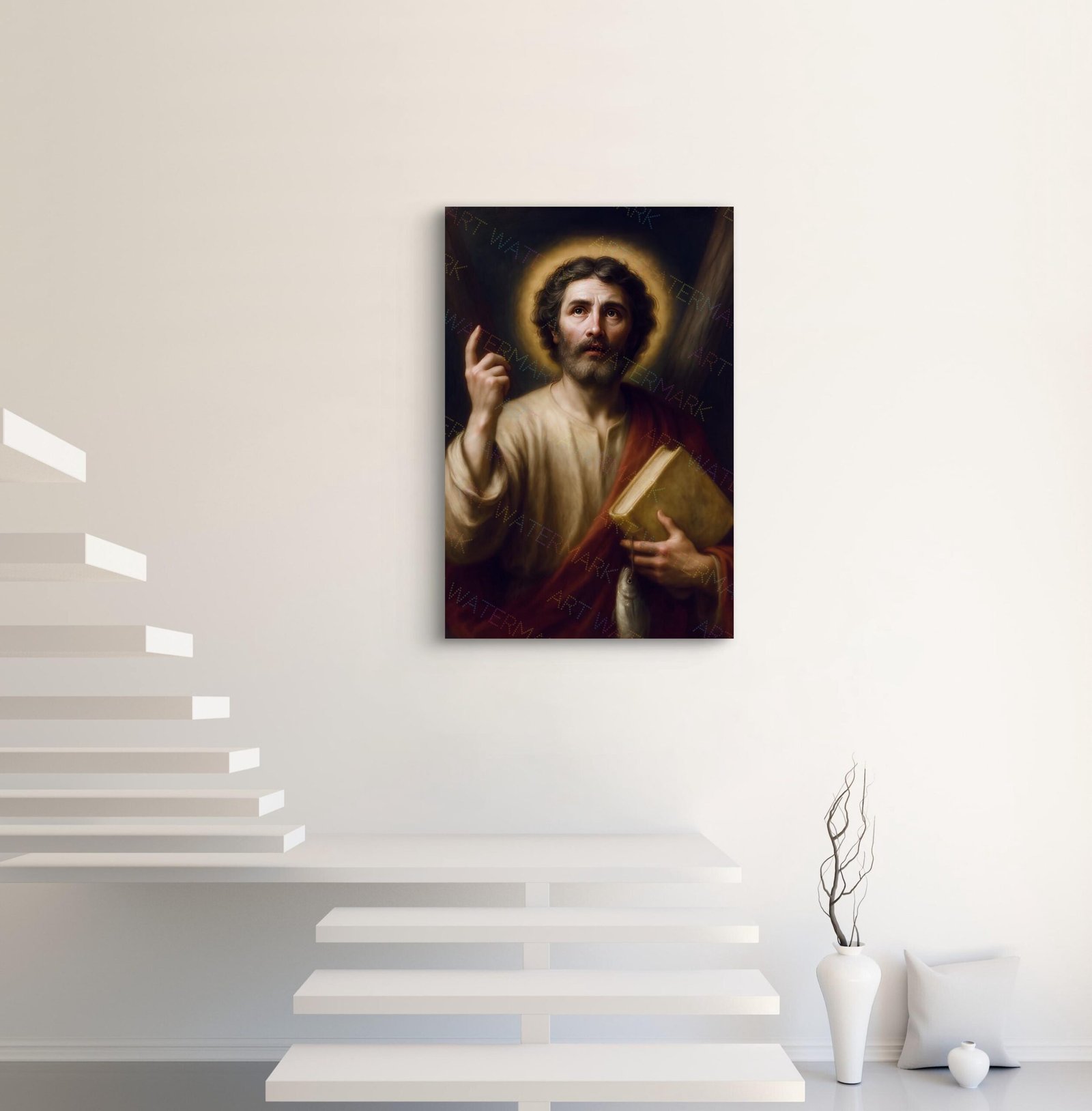 St. Andrew Canvas Wall Art | Catholic Apostle Painting | Religious Home and Church Decor - Image 4