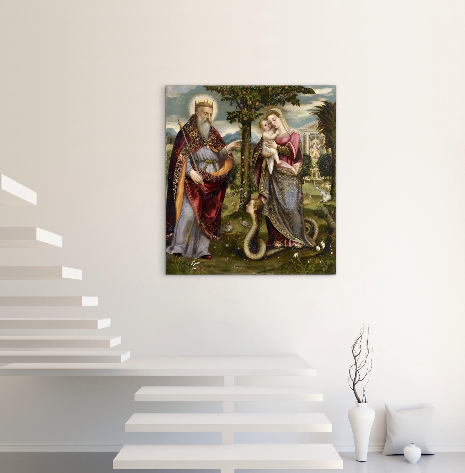 Immaculata (Mary the New Eve) with God the Father — Luca Mombello, c.1560–1580 — Renaissance Catholic Marian Canvas Wall Art - Image 5