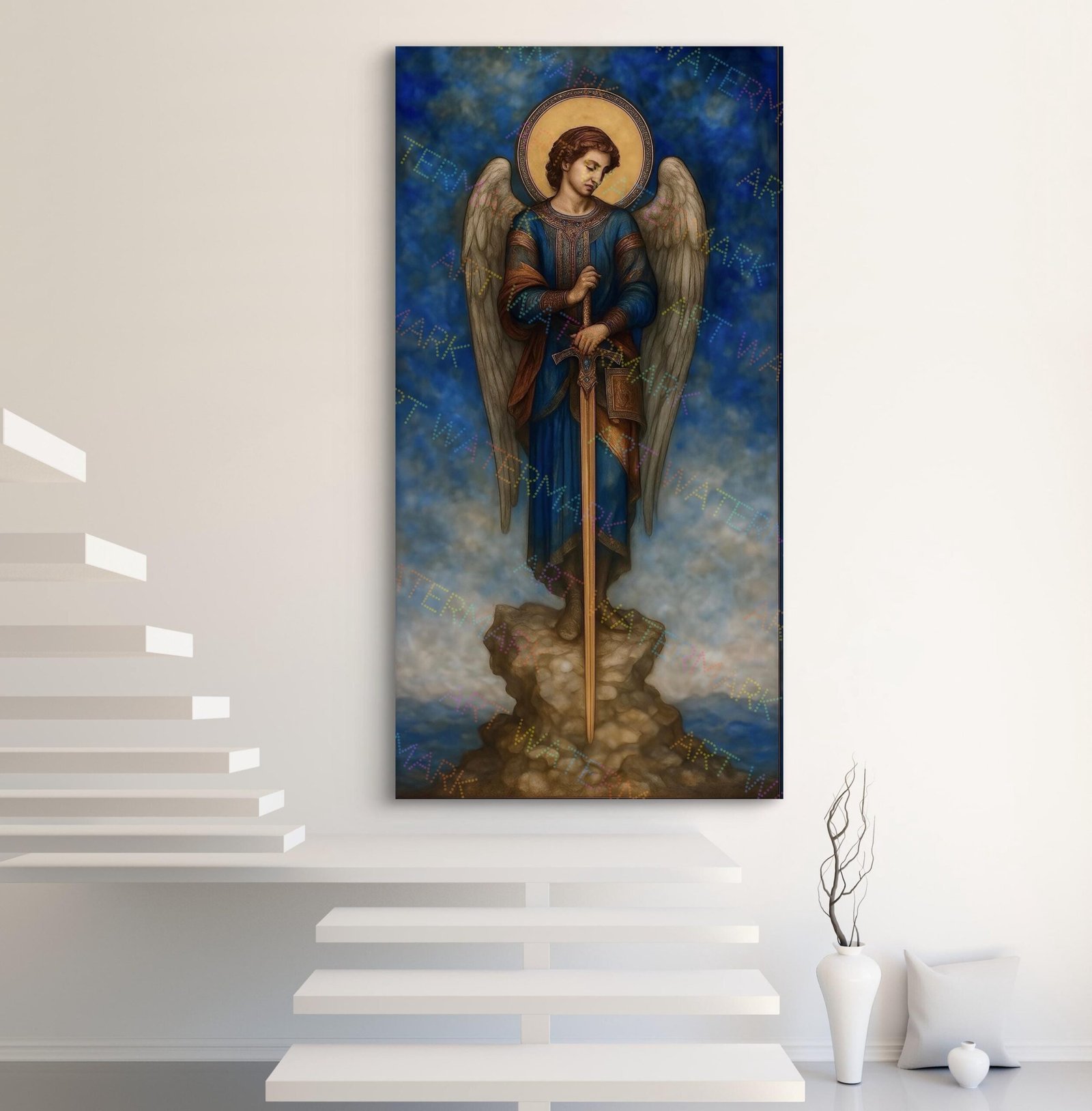 St. Michael the Archangel On Canvas | Angel Wall Art | Catholic Artwork | Patron Saint