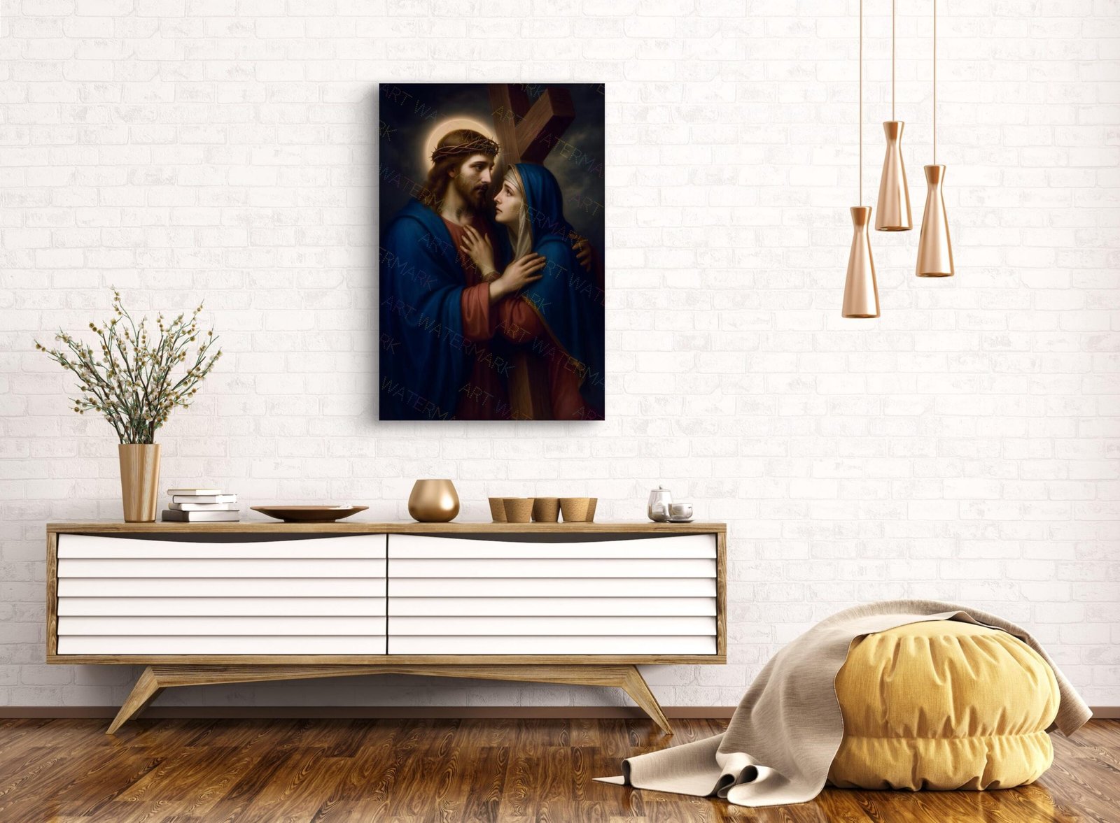 Jesus Meets Mother Canvas: Way of the Cross Catholic Art - Image 4