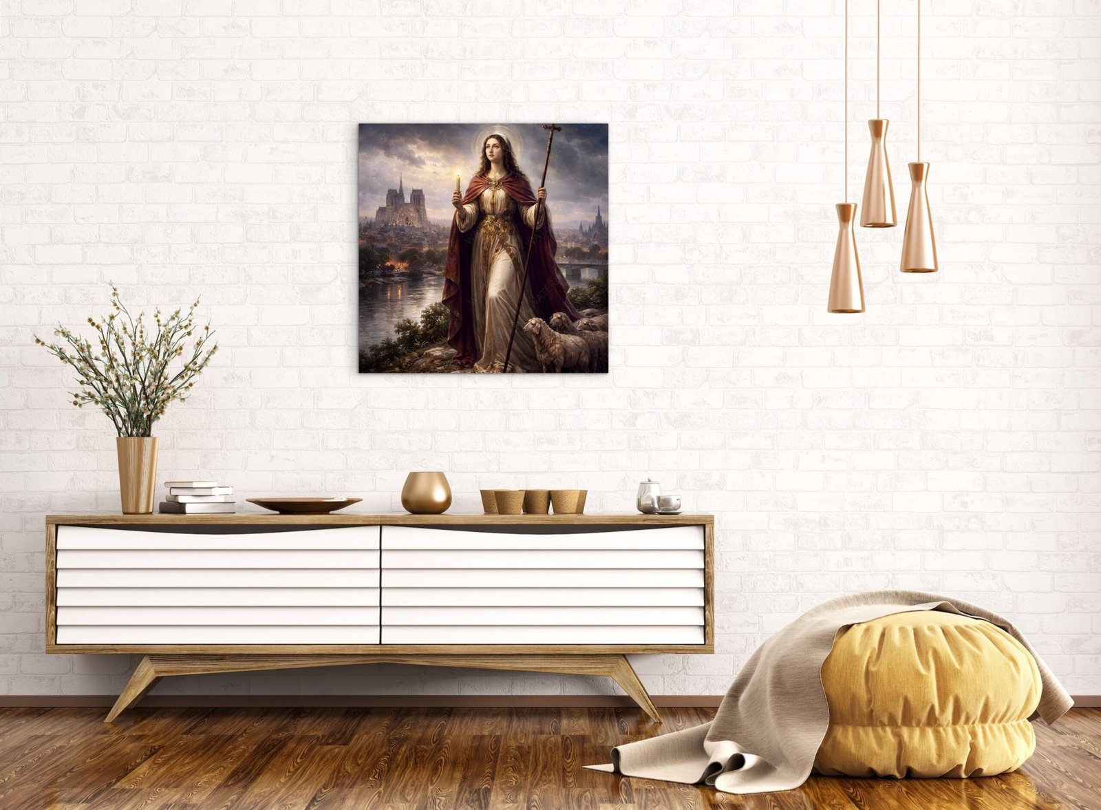St. Genevieve Canvas Art: Catholic Patron Saint Wall Decor - Image 3