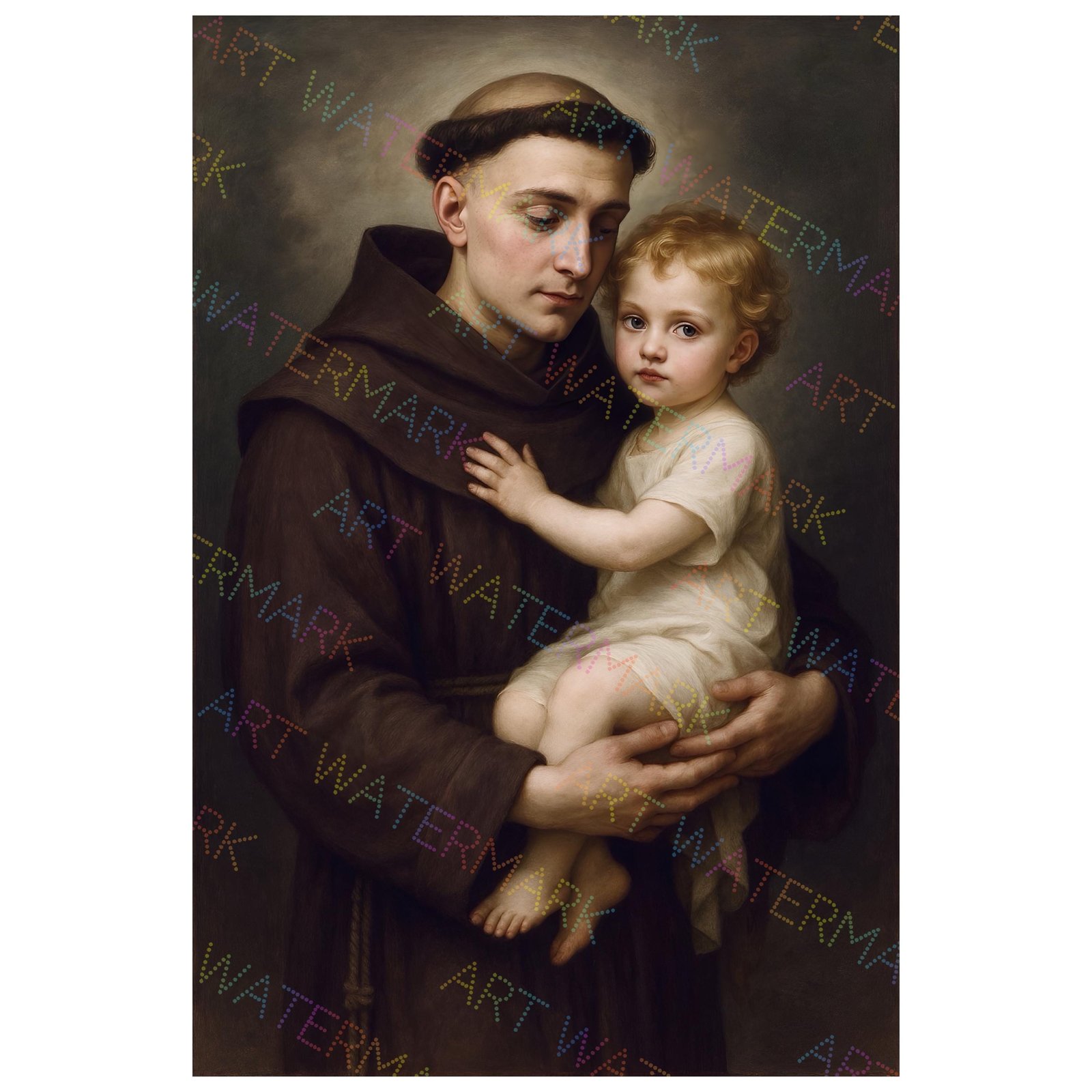 St Anthony of Padua Digital Print, St Anthony & Child Jesus Art, Catholic Wall Art, Digital Download
