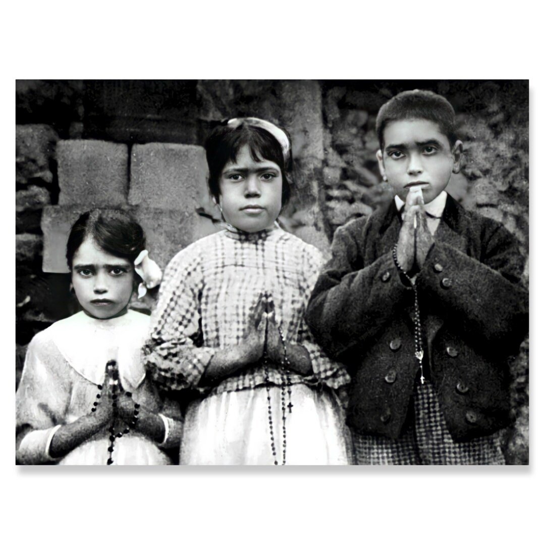 Children of Fatima Canvas Print: Antique Catholic Art, Jacinta, Francesco, Lucia