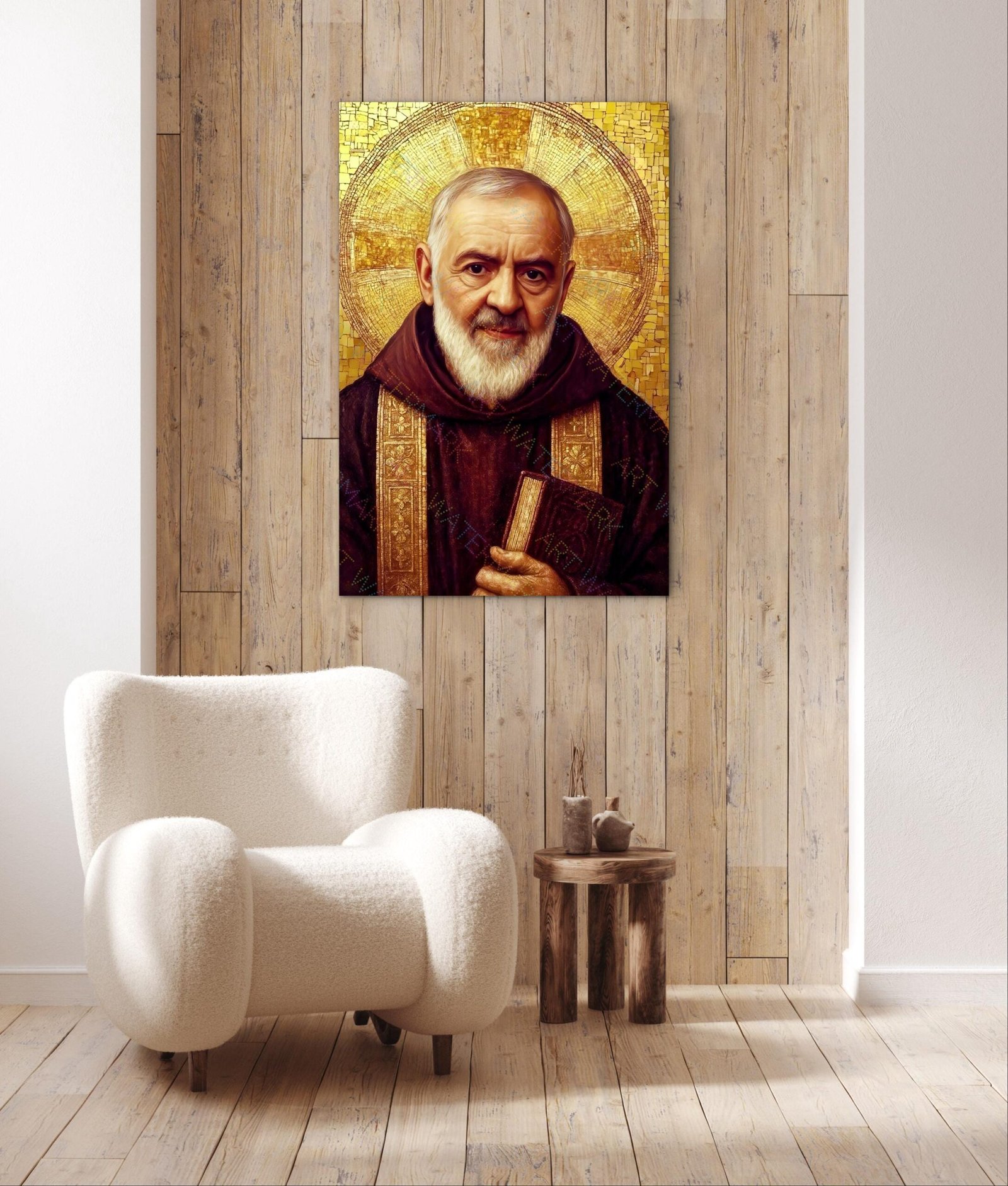 Padre Pio Canvas Wall Art: Catholic Saint Decor, Religious Gift - Image 3