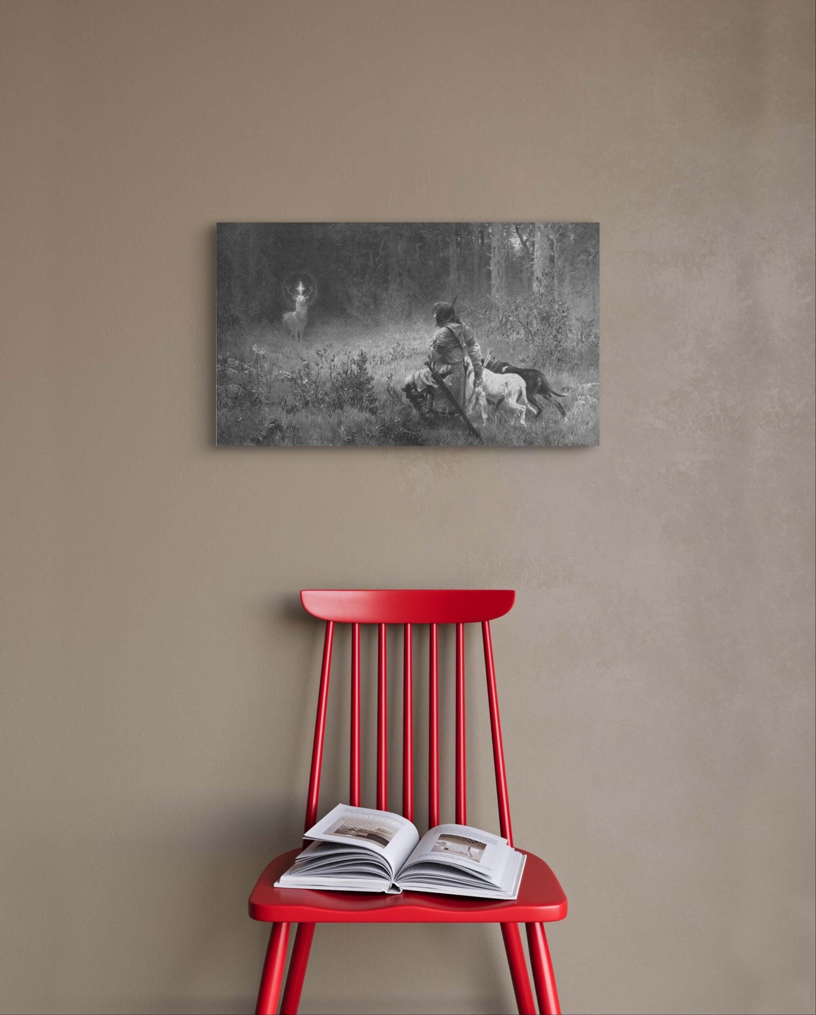Saint Hubert Canvas Art, Patron of Hunters, Catholic Gifts, Patron Saints, Stag with Cross - Image 3