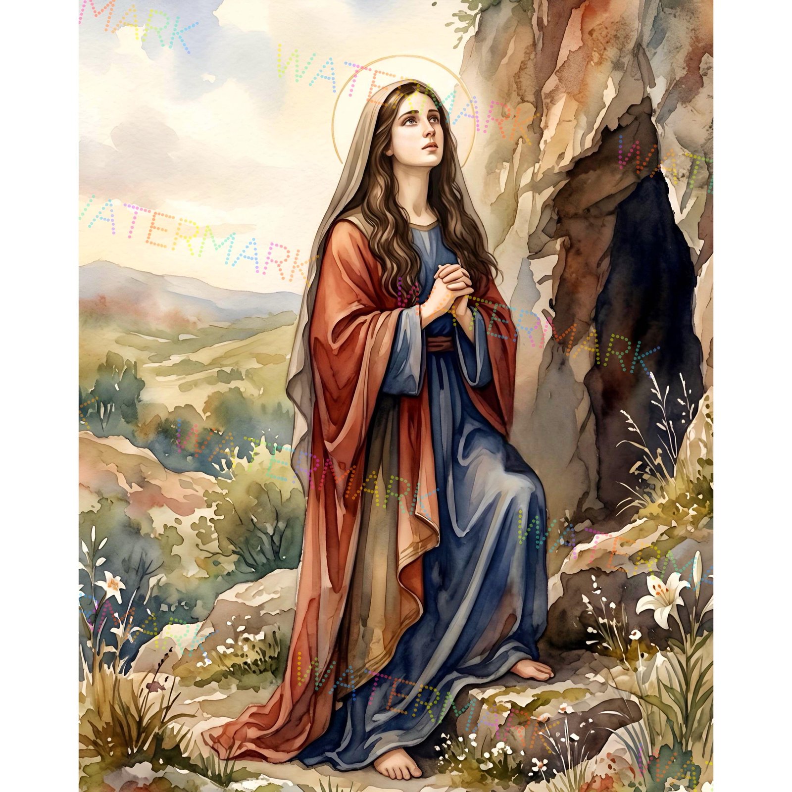 St Mary Magdalene Canvas Print, Catholic Wall Art, Christian Framed Religious Decor