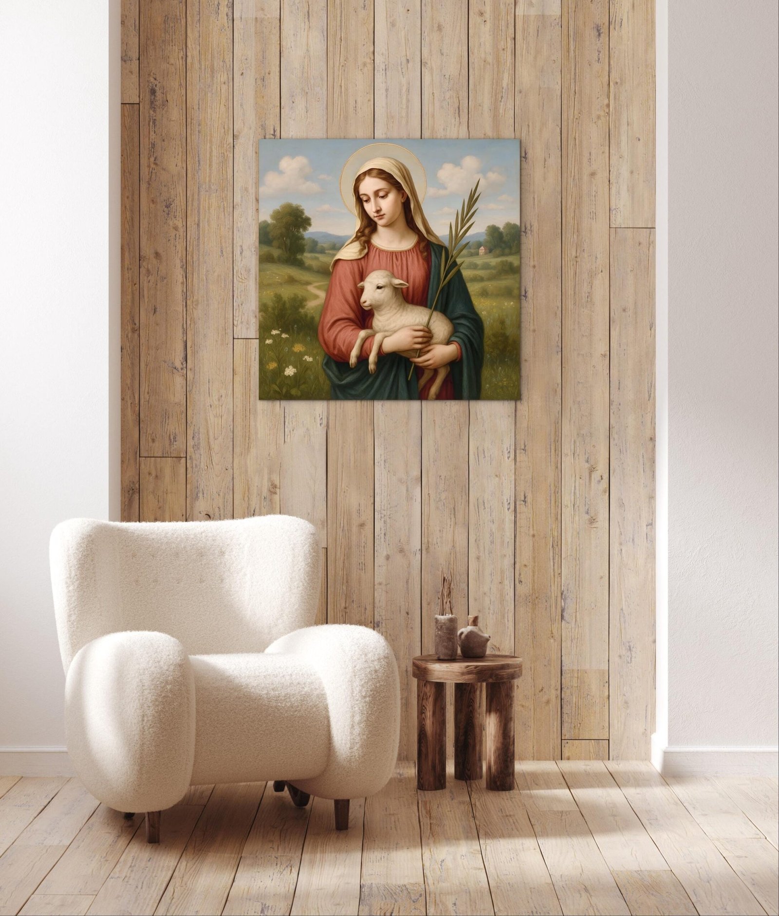 St. Agnes Catholic Art Print | Saint Agnes Painting | Christian Wall Art | Catholic Digital Download | Religious Home Decor - Image 7