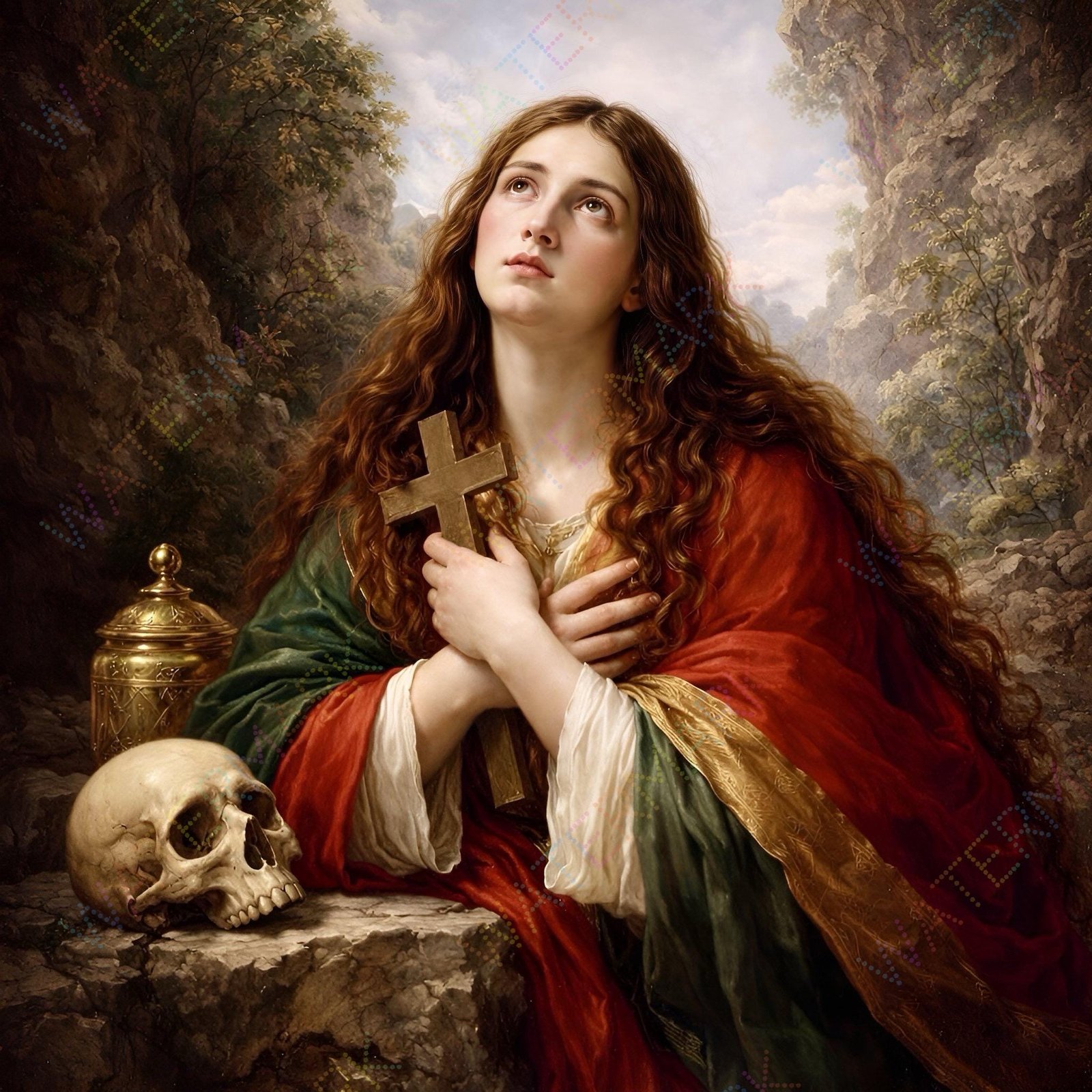 St Mary Magdalene Digital Print, Saint Wall Art, Catholic Wall Art, Digital Download