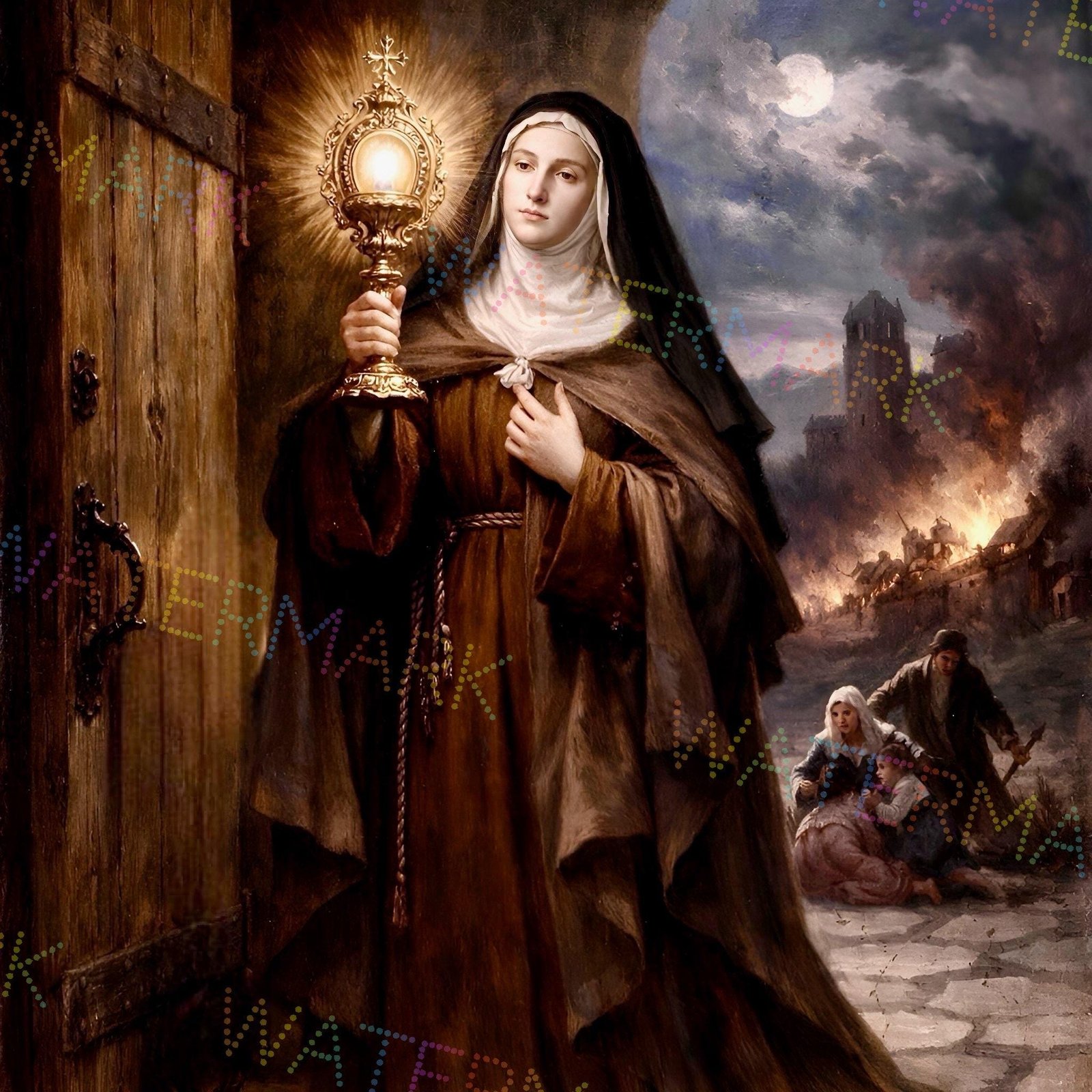 St. Clare of Assisi Canvas Art: Catholic Wall Decor