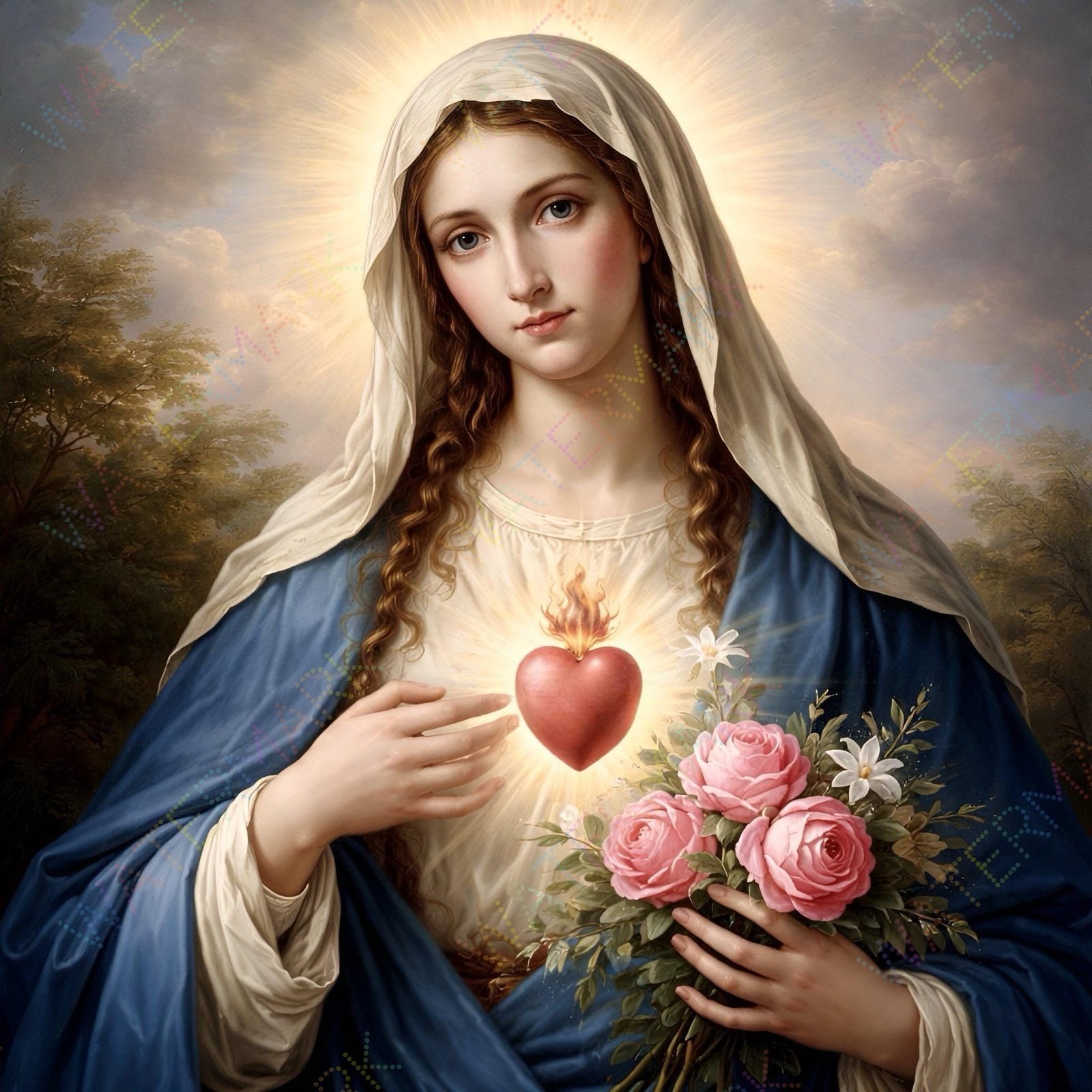 Our Lady of the Mystical Rose Canvas Art Print