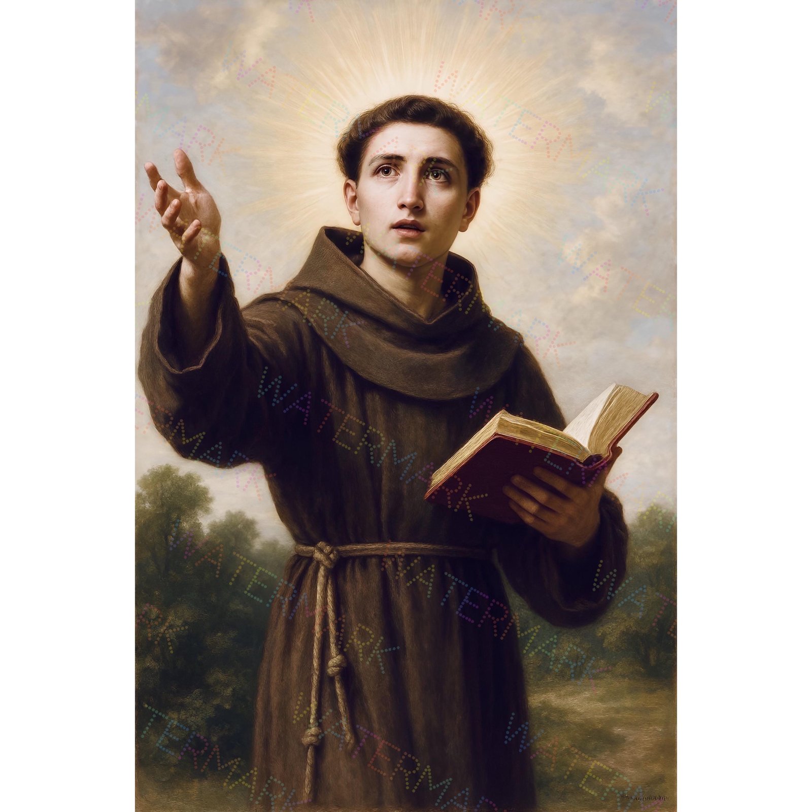 St Anthony of Padua Digital Print, St Anthony Preaching, Catholic Wall Art, Saint Gift, Christian Home Décor, Religious Download Print
