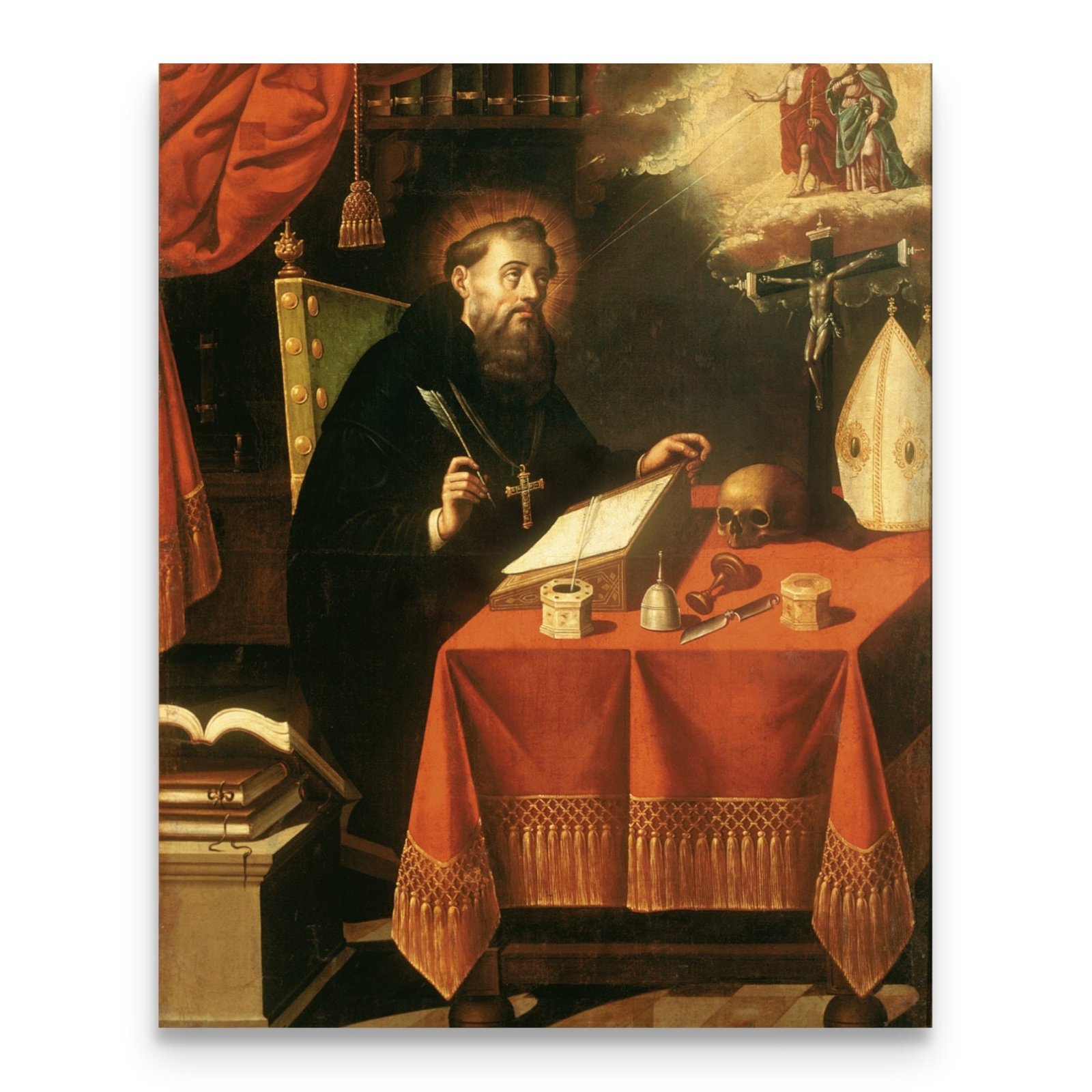St. Augustine Canvas Art: Religious Painting Decor