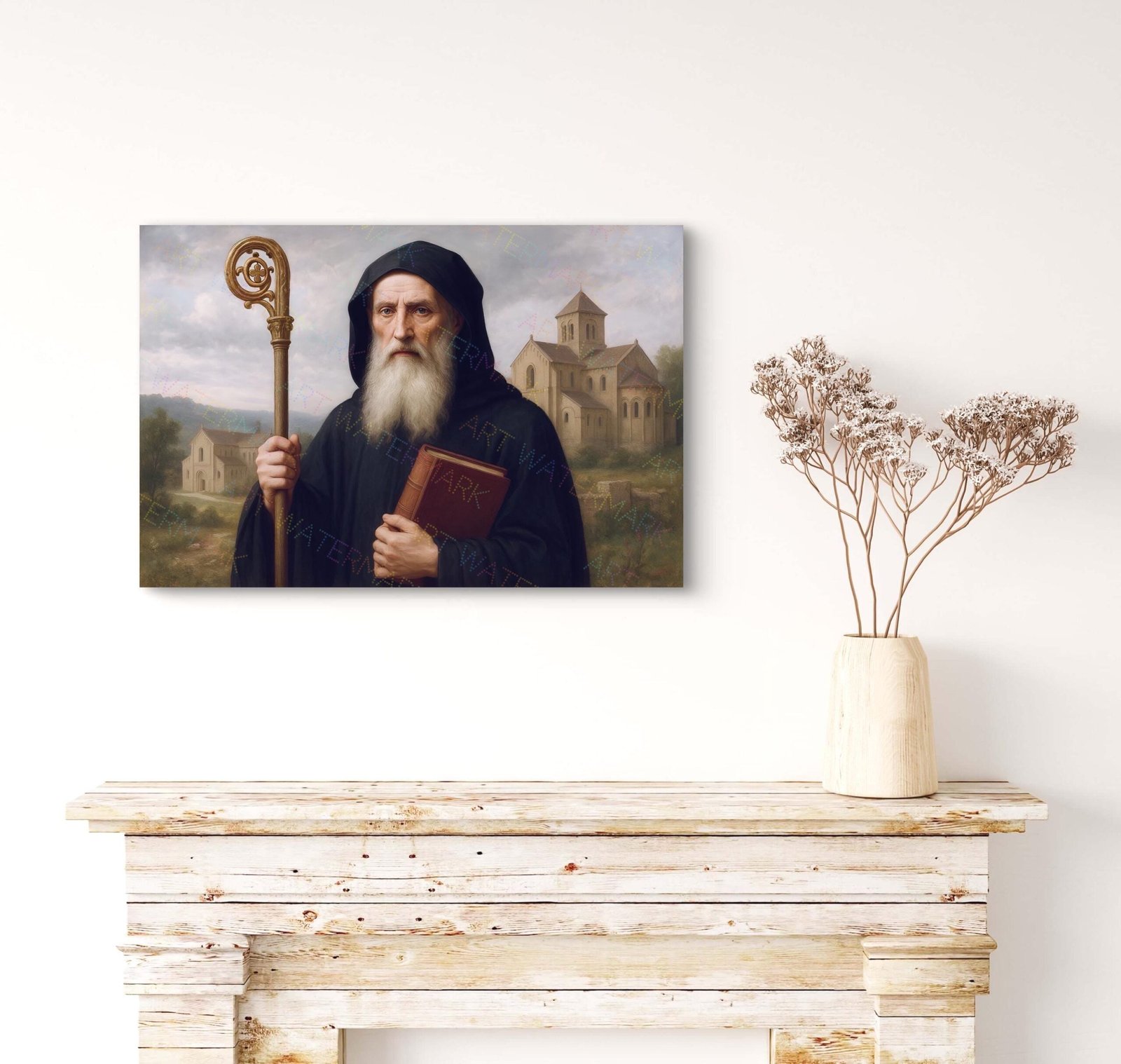 Saint Benedict Canvas Art | Catholic Patron Saint & Benedictine Wall Art - Image 2