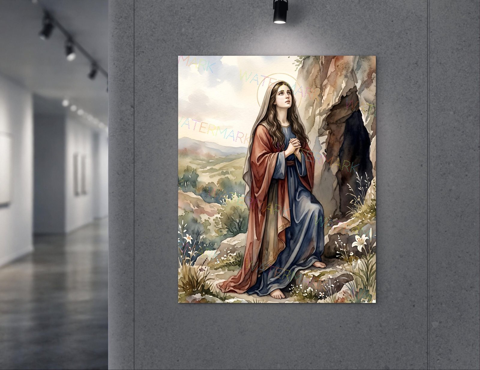 St Mary Magdalene Watercolor Print, Catholic Saint Wall Art, Christian Digital Download