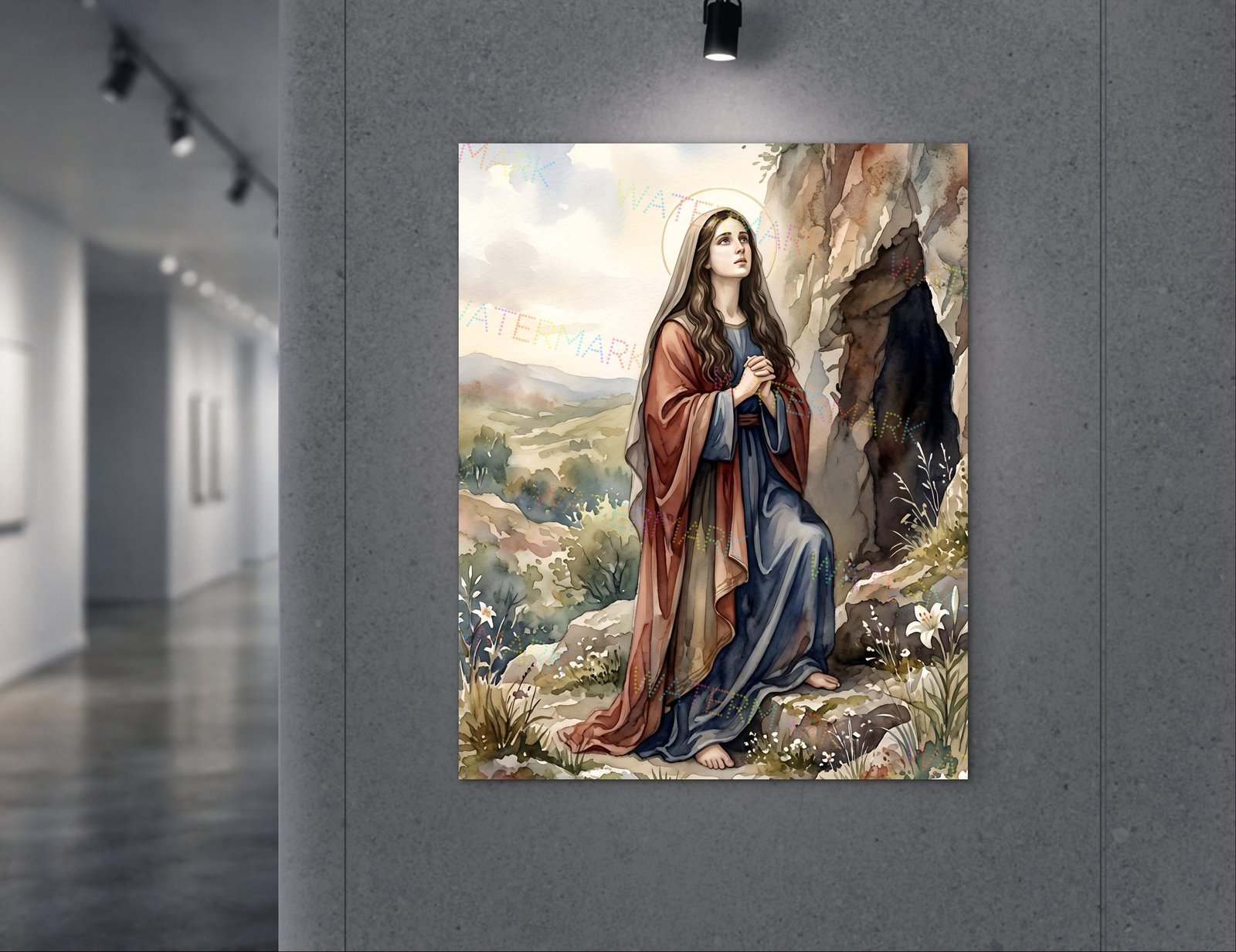 St Mary Magdalene Watercolor Print, Catholic Saint Wall Art, Christian Digital Download