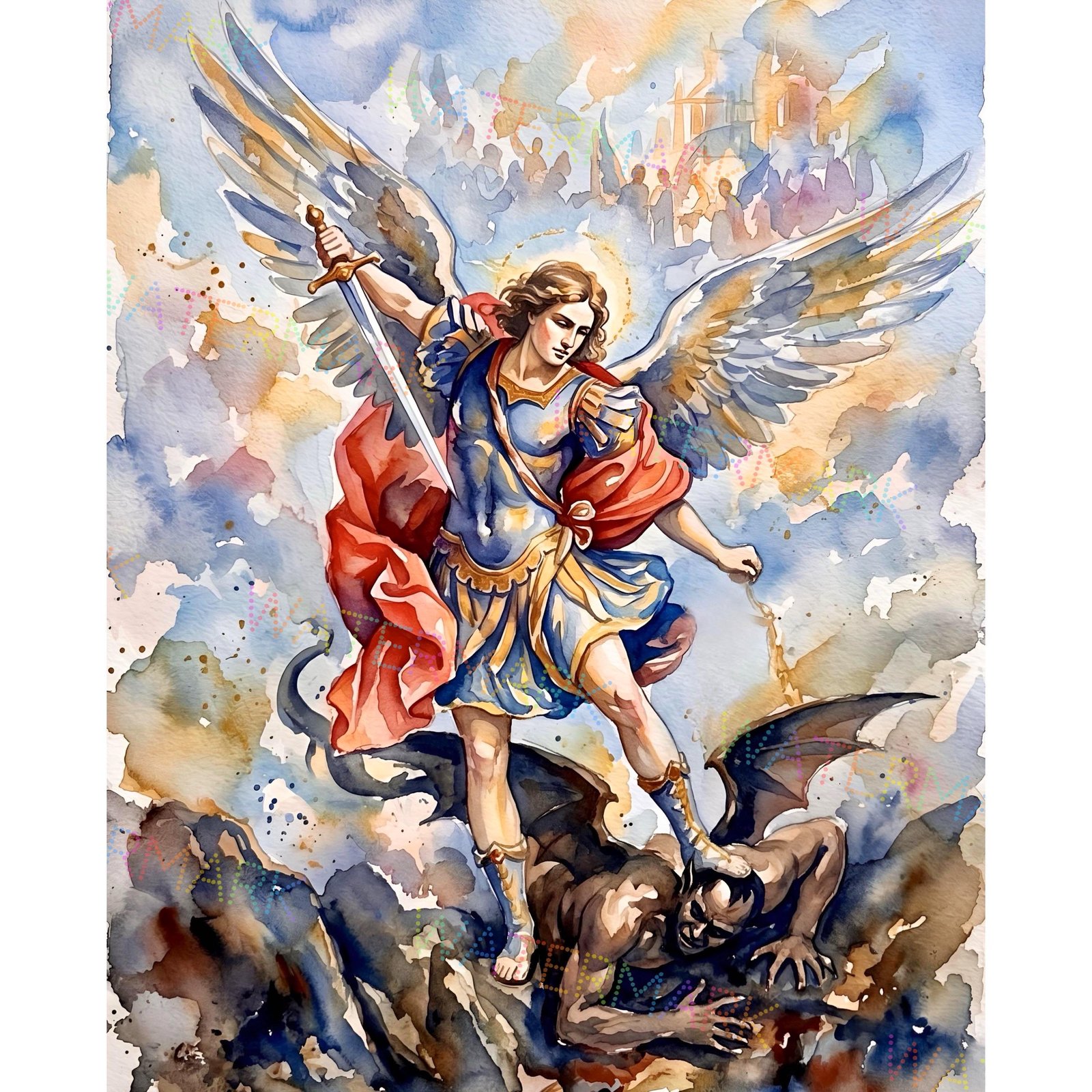 St Michael the Archangel Canvas Print | Catholic Wall Art | Christian Religious Decor