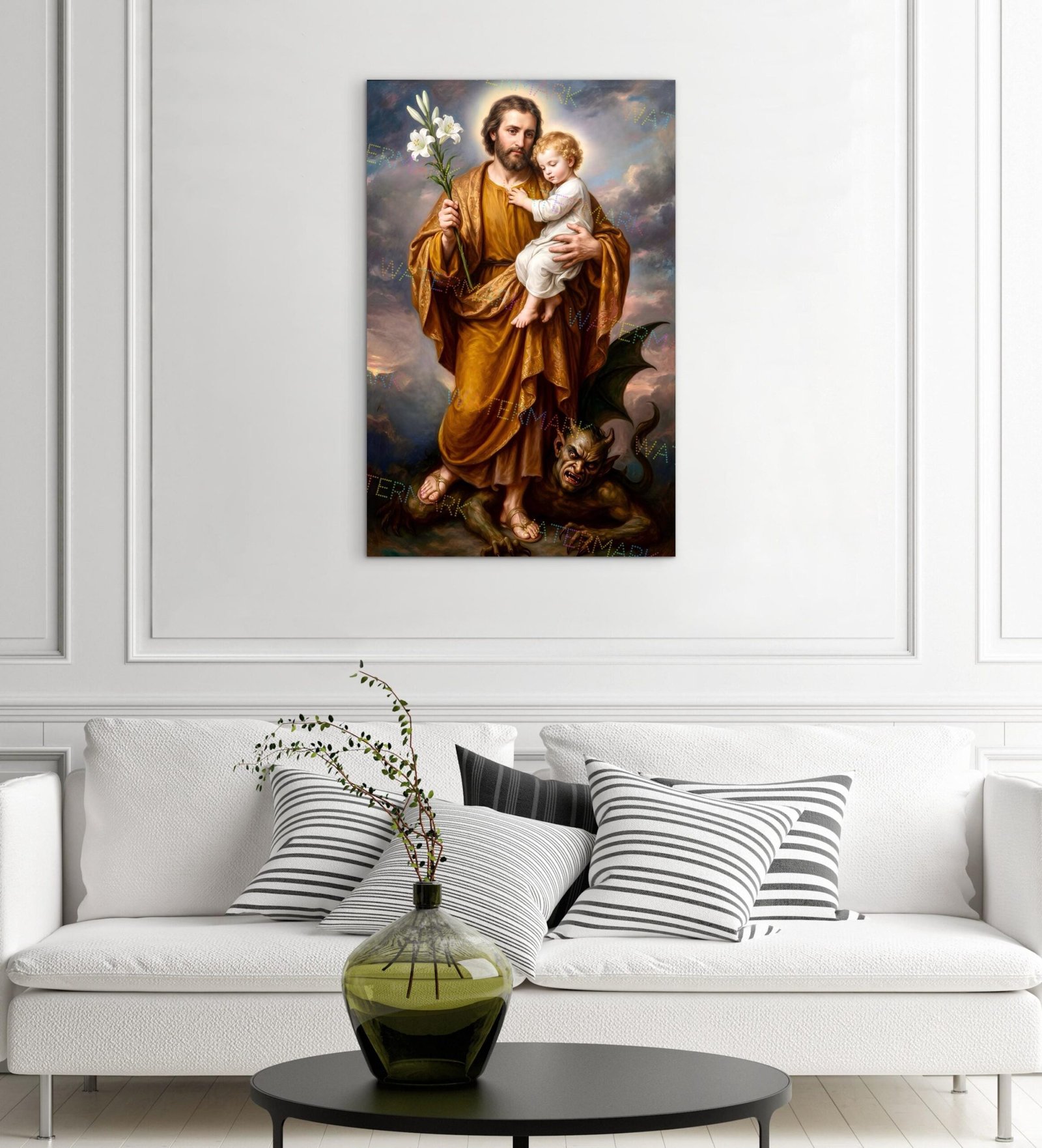 St. Joseph Terror of Demons Canvas Art, Catholic Wall Picture - Image 9