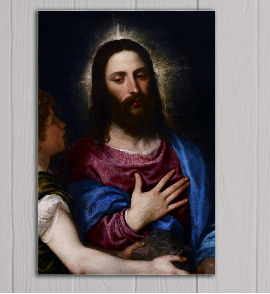 Titian's Temptation of Christ Canvas: Jesus Art Print - Image 3