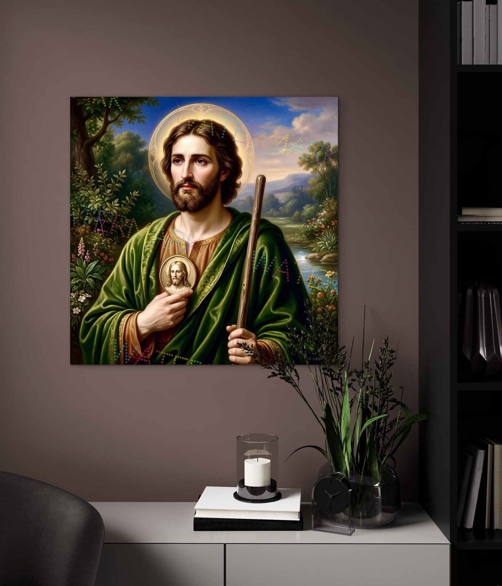 St Jude Thaddeus Canvas Print, Patron Saint of Hope & Miracles, Catholic Wall Decor - Image 2