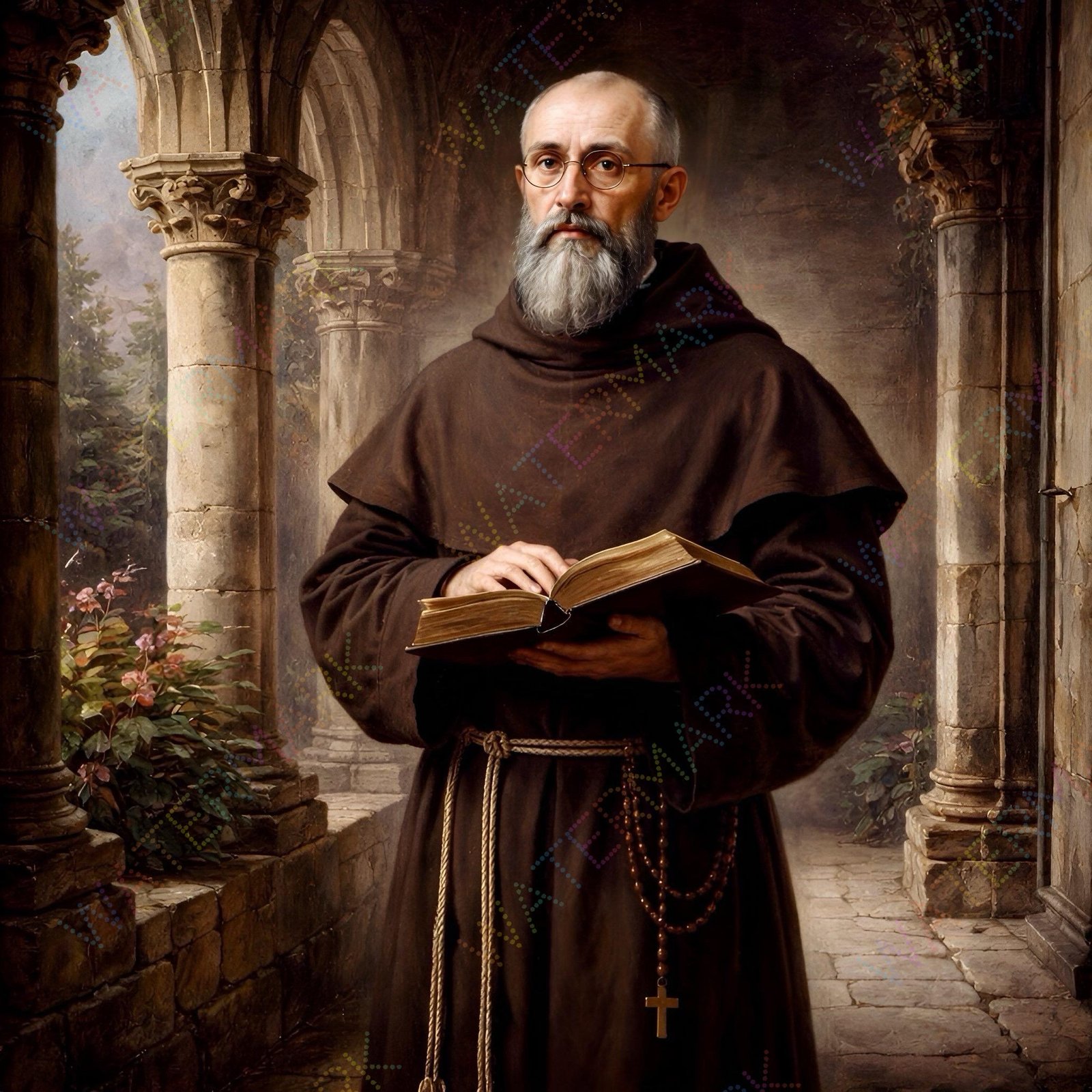 Maximilian Kolbe, Catholic Saint Canvas Print Martyr Franciscan Wall Art