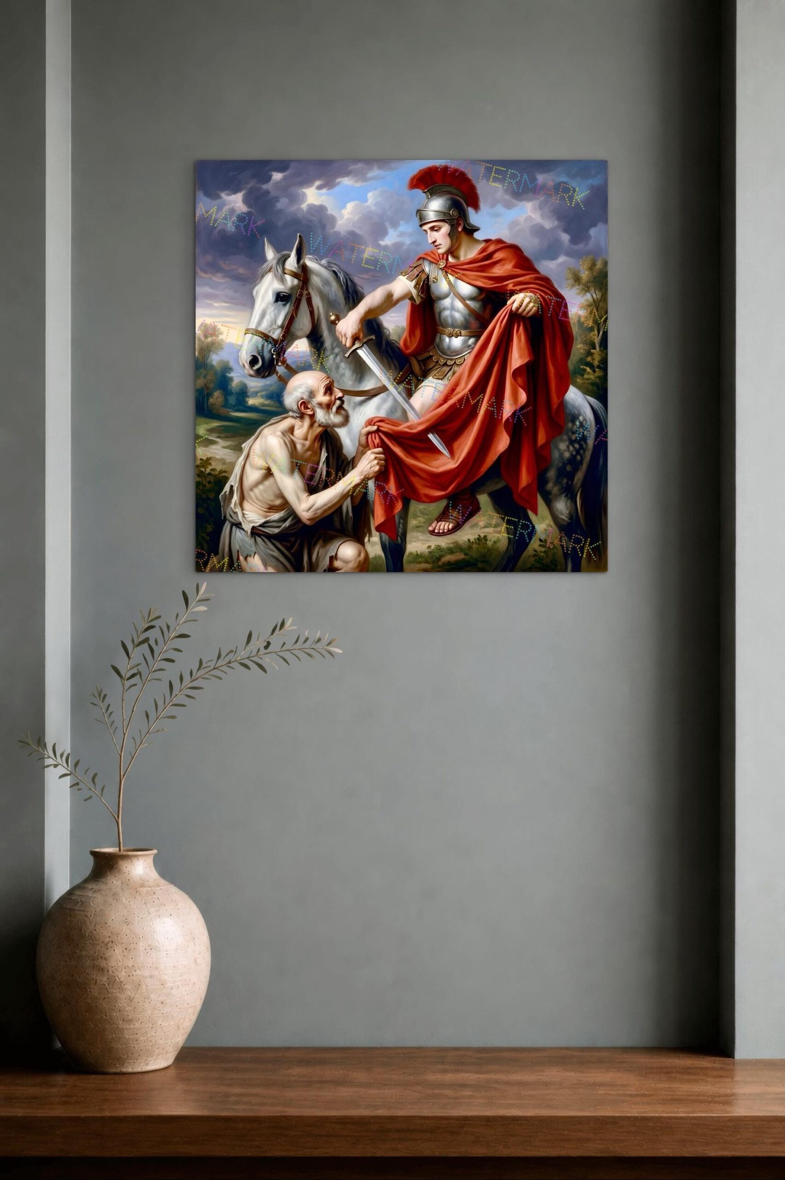 Saint Martin of Tours Canvas Art: Catholic Painting, Roman Soldier - Image 3