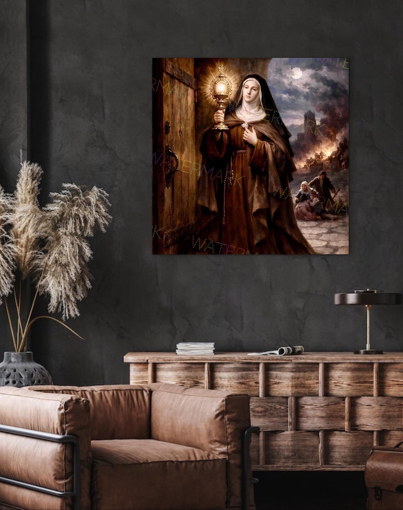 St. Clare of Assisi Canvas Art: Catholic Wall Decor - Image 6