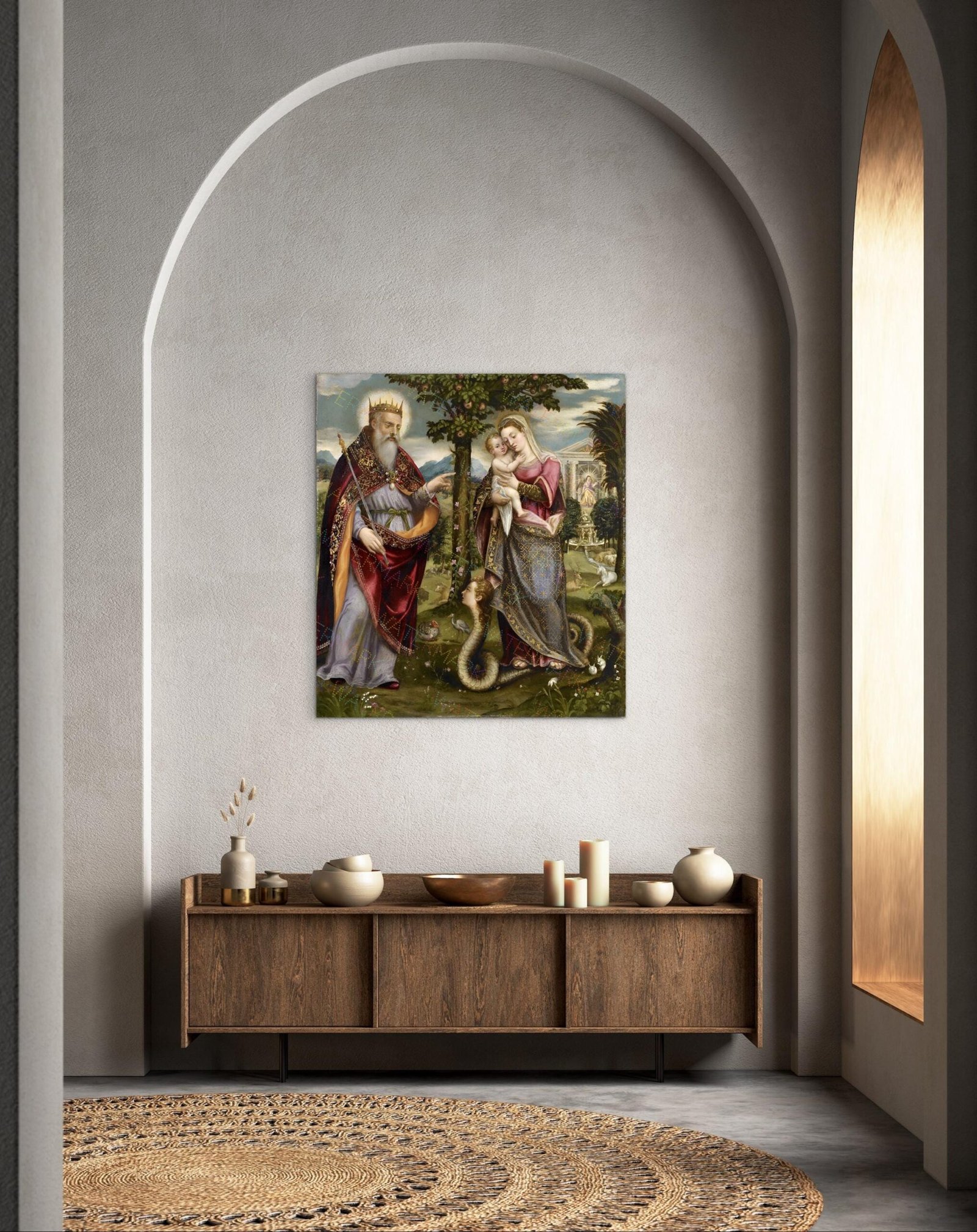 Immaculata (Mary the New Eve) with God the Father — Luca Mombello, c.1560–1580 — Renaissance Catholic Marian Canvas Wall Art - Image 3