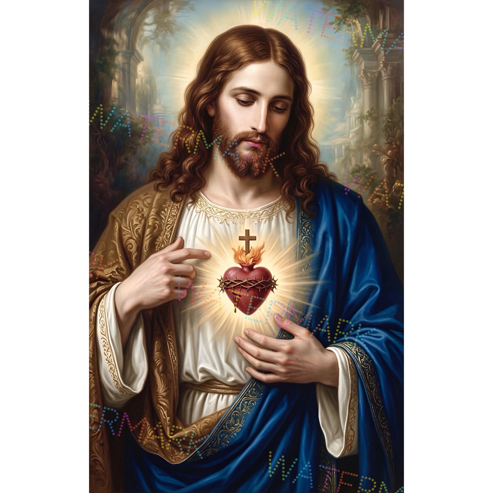 Sacred Heart of Jesus Canvas Art: Catholic Wall Art, Modern Religious Decor
