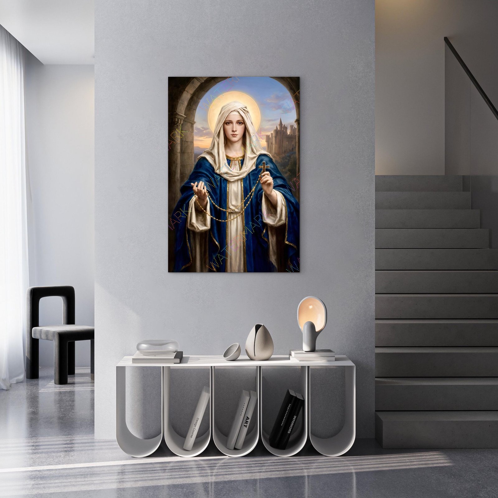 Our Lady of the Rosary Canvas: Catholic Wall Art - Image 2