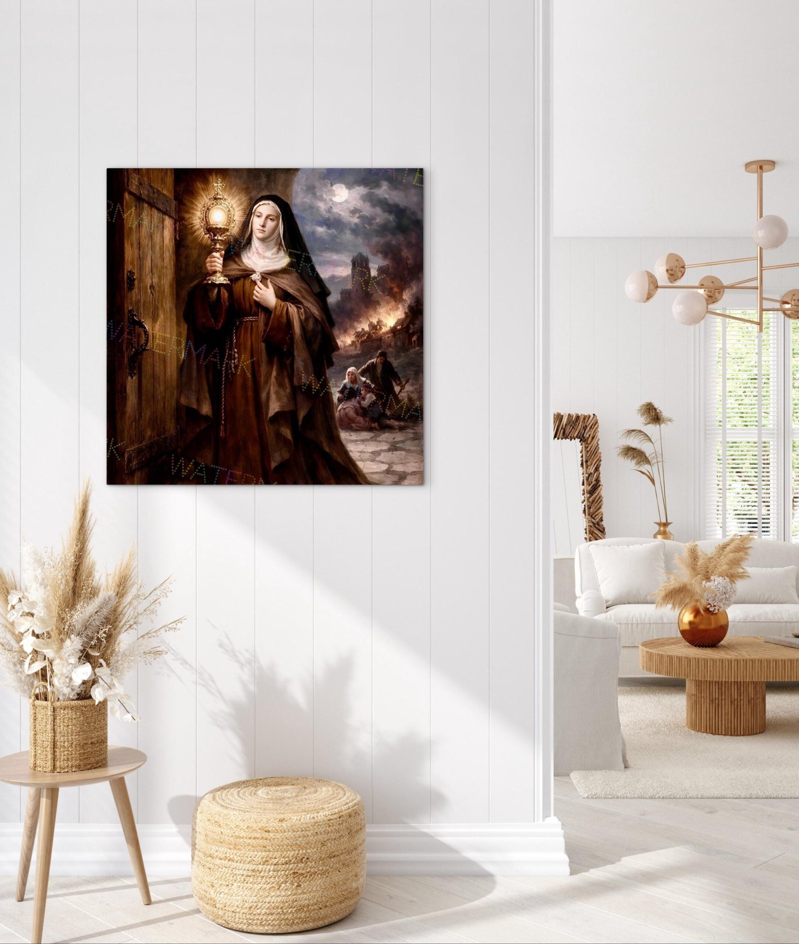 St. Clare of Assisi Canvas Art: Catholic Wall Decor - Image 7
