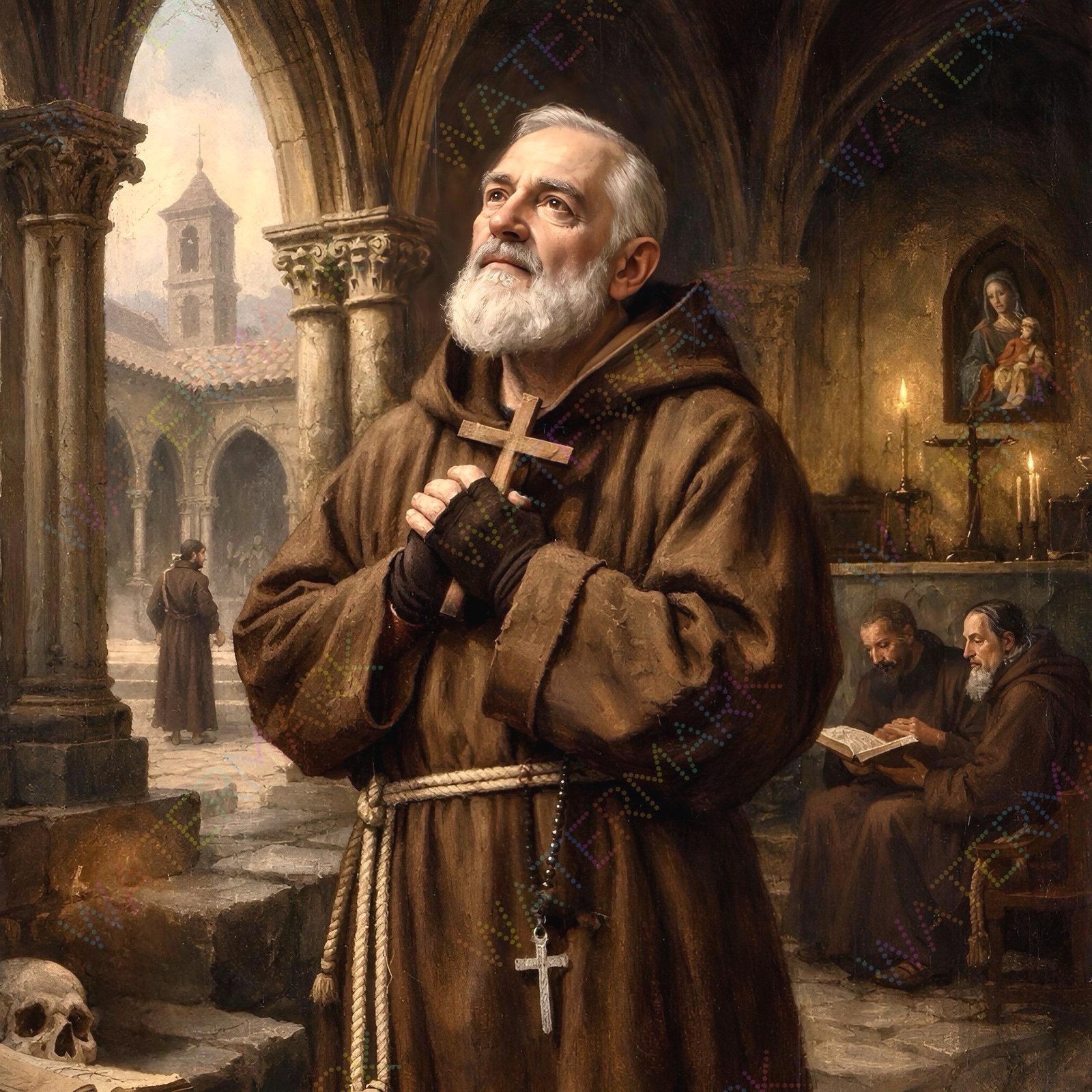 Padre Pio Saint Canvas Art – Catholic Religious Wall Decor Painting