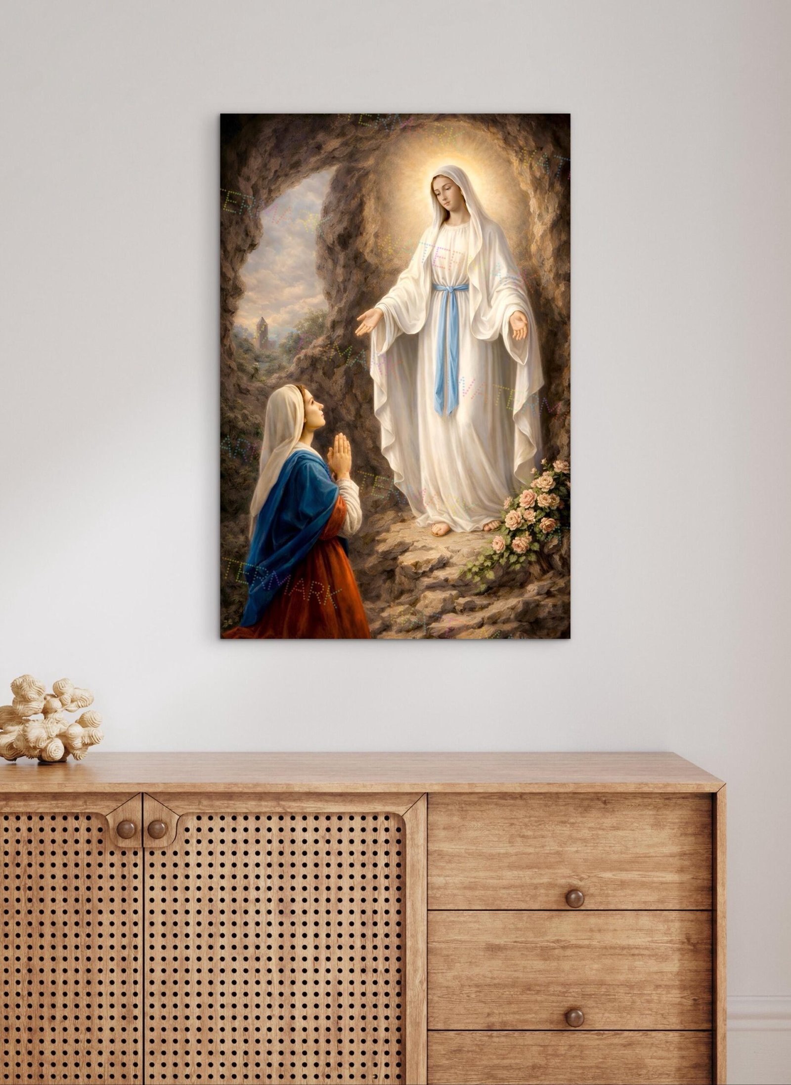 Our Lady of Lourdes | Apparition to St. Bernadette | Picture on Canvas | Artwork - Image 4