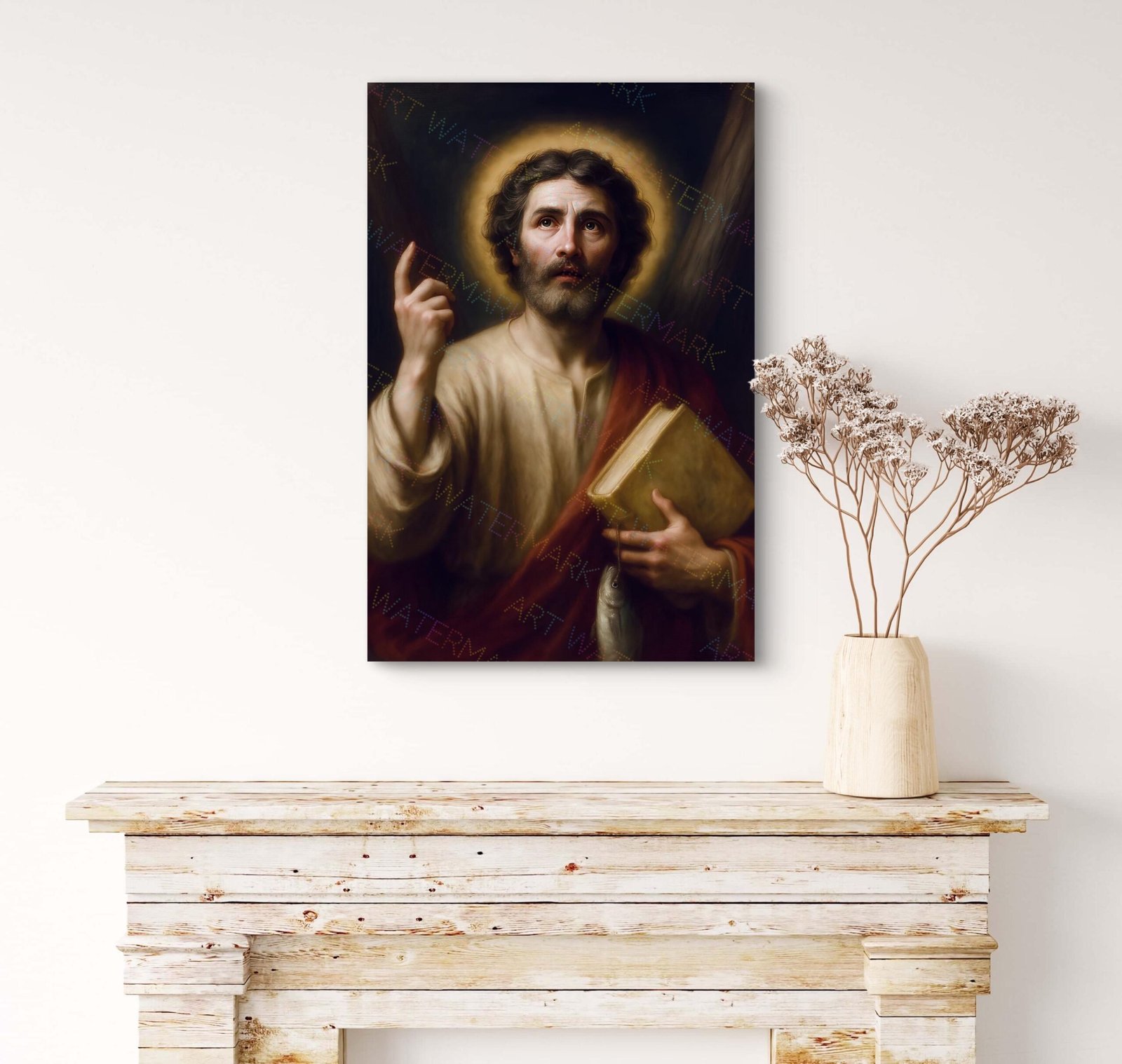 St. Andrew Canvas Wall Art | Catholic Apostle Painting | Religious Home and Church Decor - Image 2