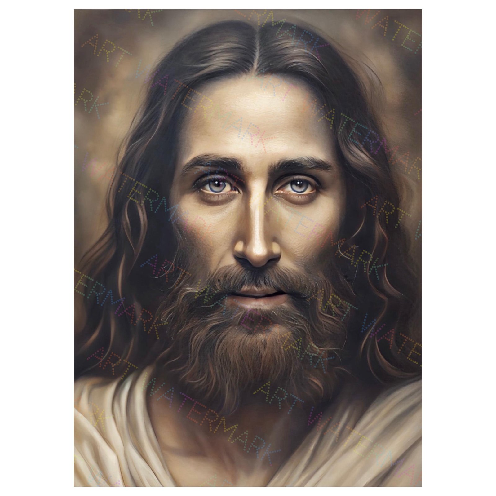 Jesus Christ Canvas Art: Shroud of Turin Reconstruction, Fine Art Print