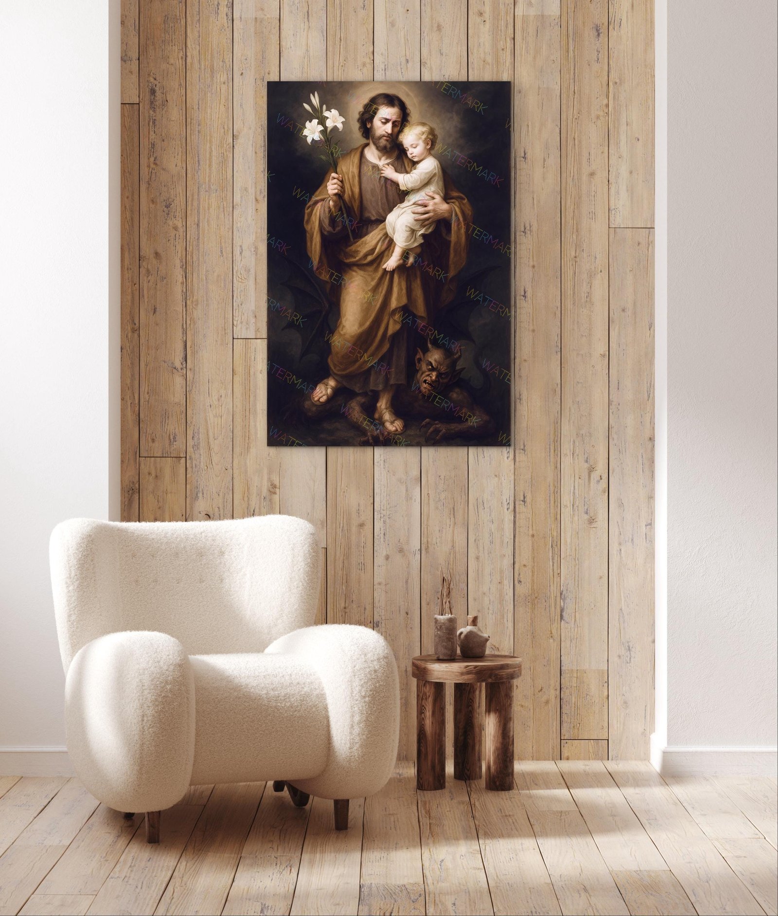 St. Joseph Terror of Demons Digital Download | Catholic Printable Art | Spiritual Protection Wall Decor | Saint Joseph Artwork