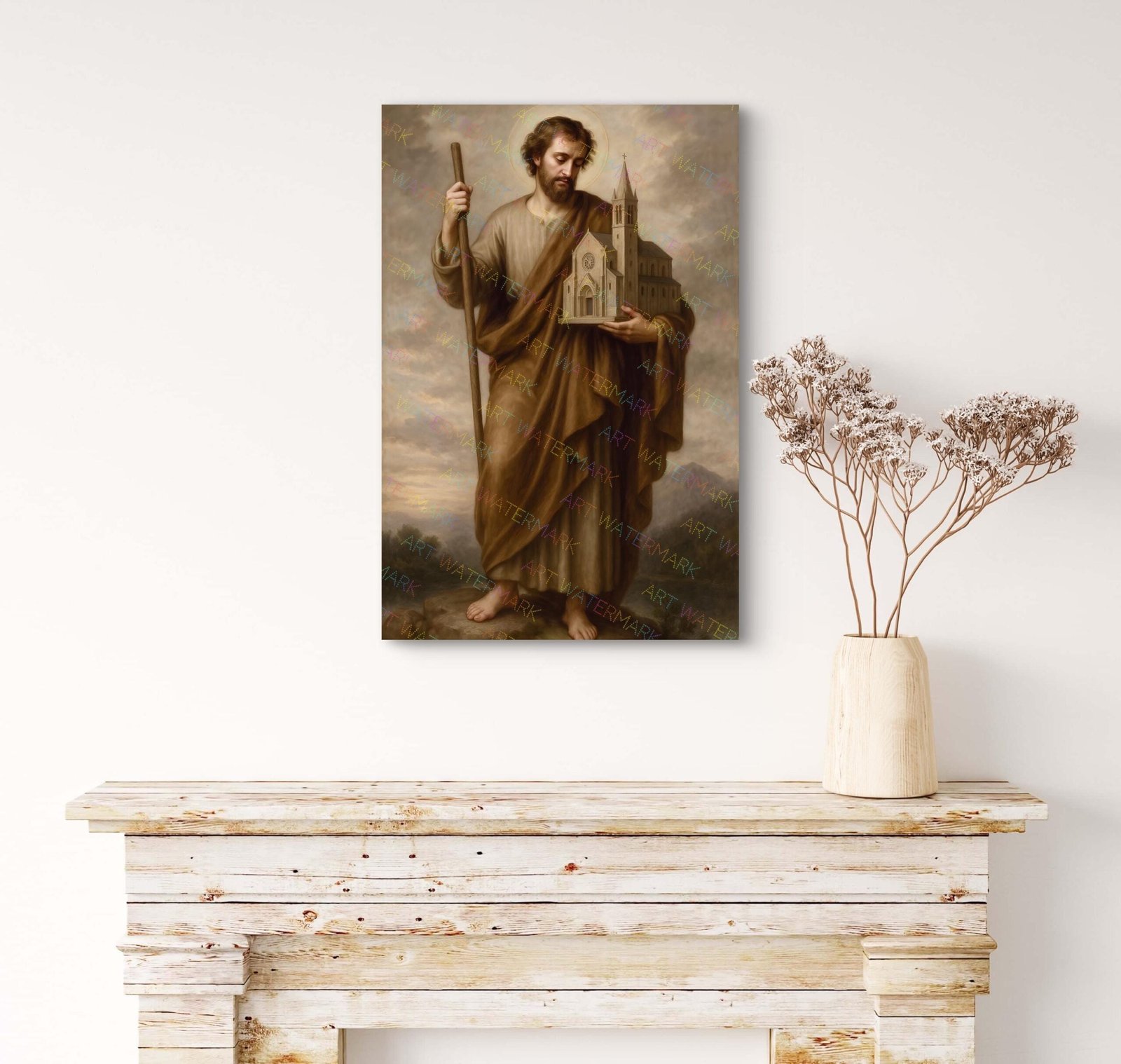 St Joseph Protector of Holy Church Digital Print, Saint Joseph Picture, Catholic Wall Art, Digital Download - Image 3